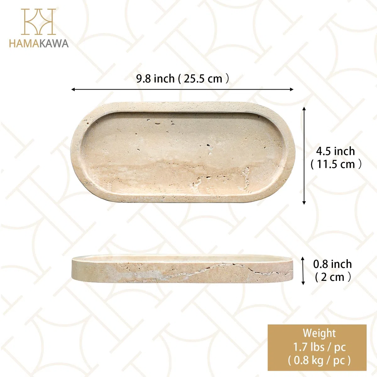 Vassoio da bagno ovale in travertino naturale, vassoio ovale da bagno, da utilizzare per lavello da cucina, comò e profumi, organizer per la casa per gioielli, cosmetici