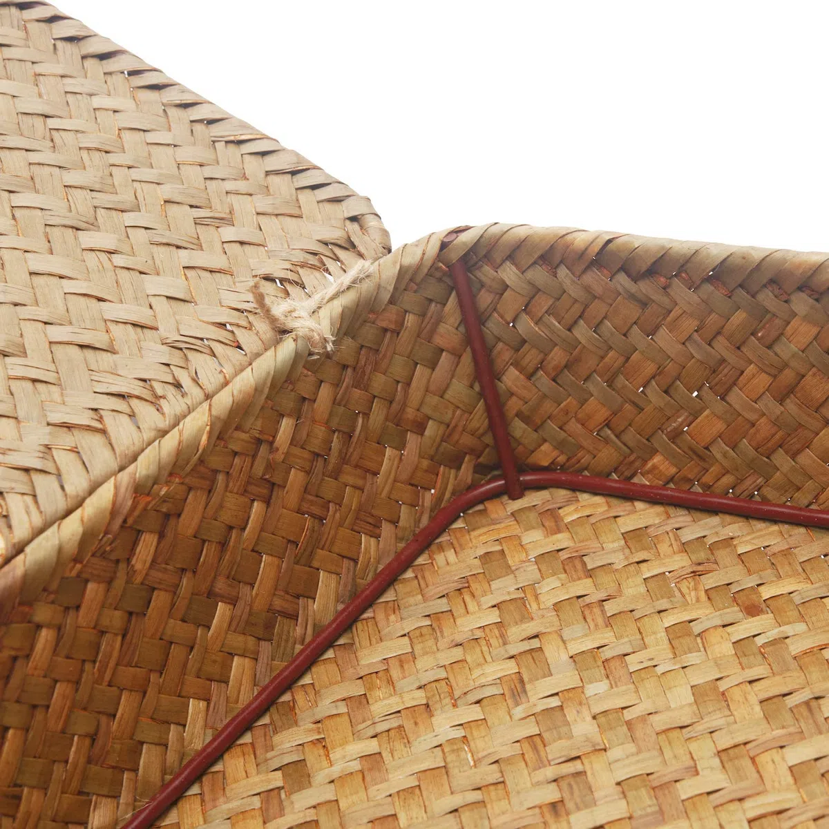 Cesta Portaoggetti con Coperchioio Seagrass Naturale Cesti Contenitori Vimini Rettangolare Set di 2 (Naturale Grande + Piccolo)