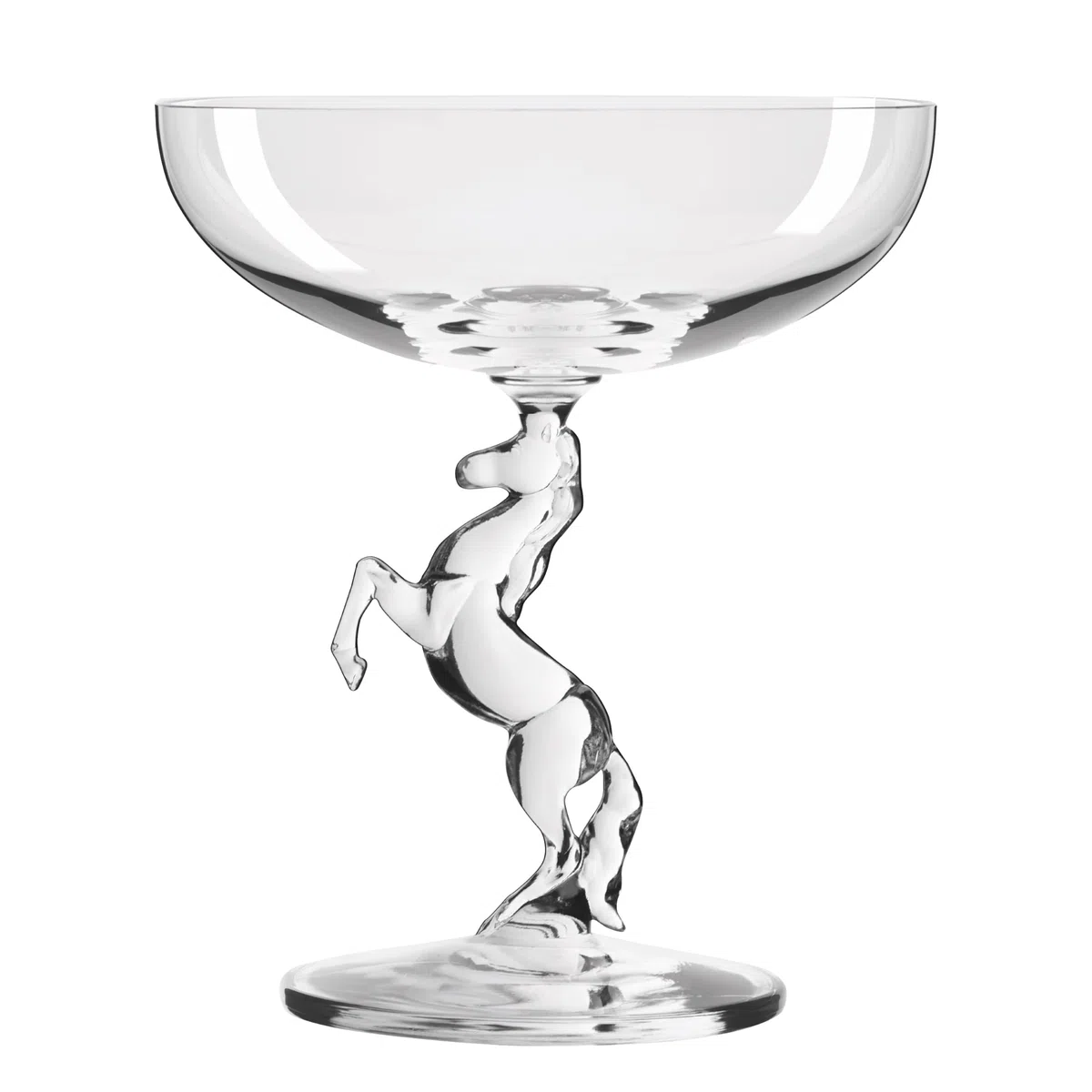 RITZENHOFF Reitkristall 9011001 - Calice da spumante da 200 ml, design semplice ed elegante, con stelo a forma di cavallo in ascesa, prodotto in Germania