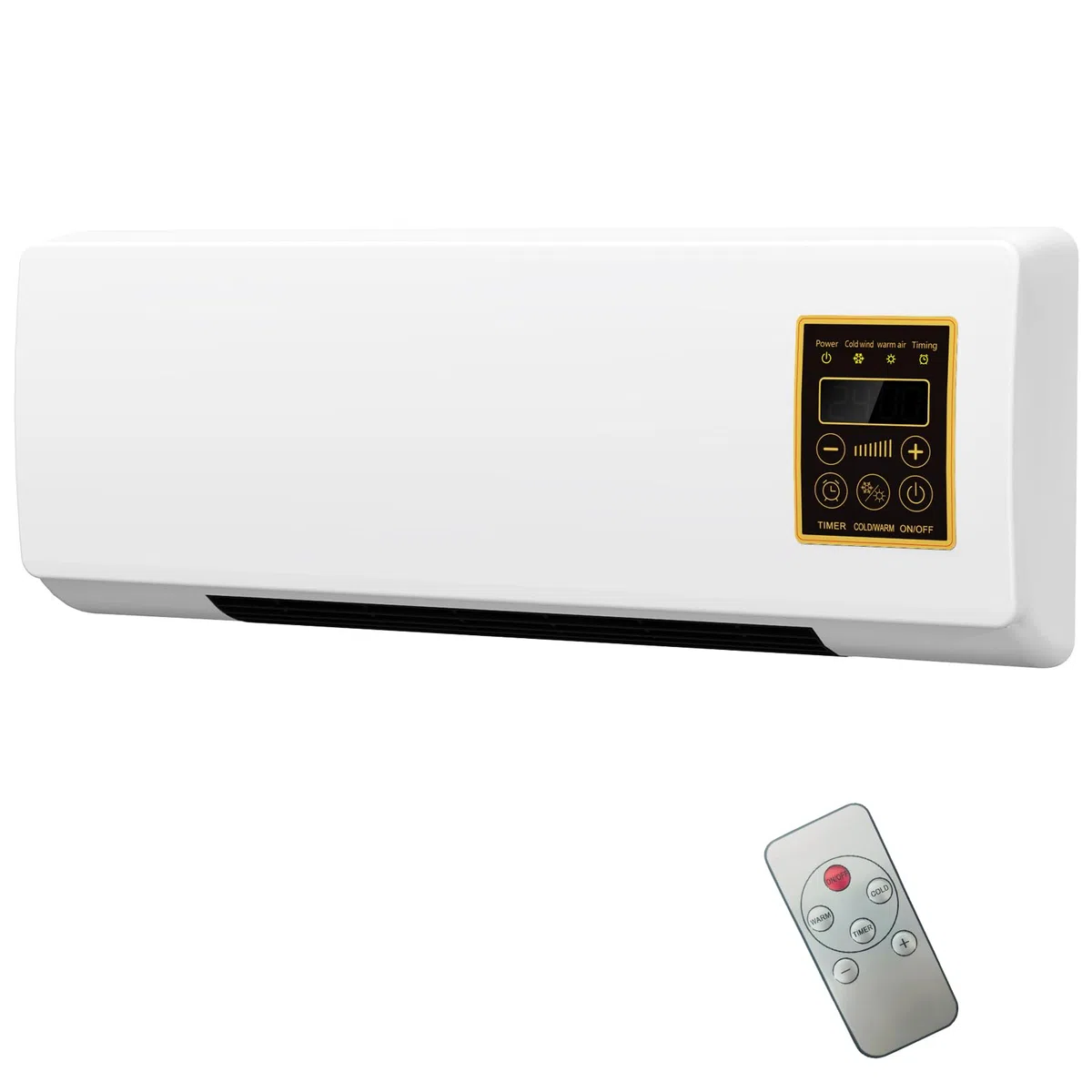 Riscaldatore Elettrico da parete e da tavolo da 1800 W – Display Digitale, Telecomando, timer Riscaldatore Ceramico Silenzioso per Camera da letto, Casa e ufficio