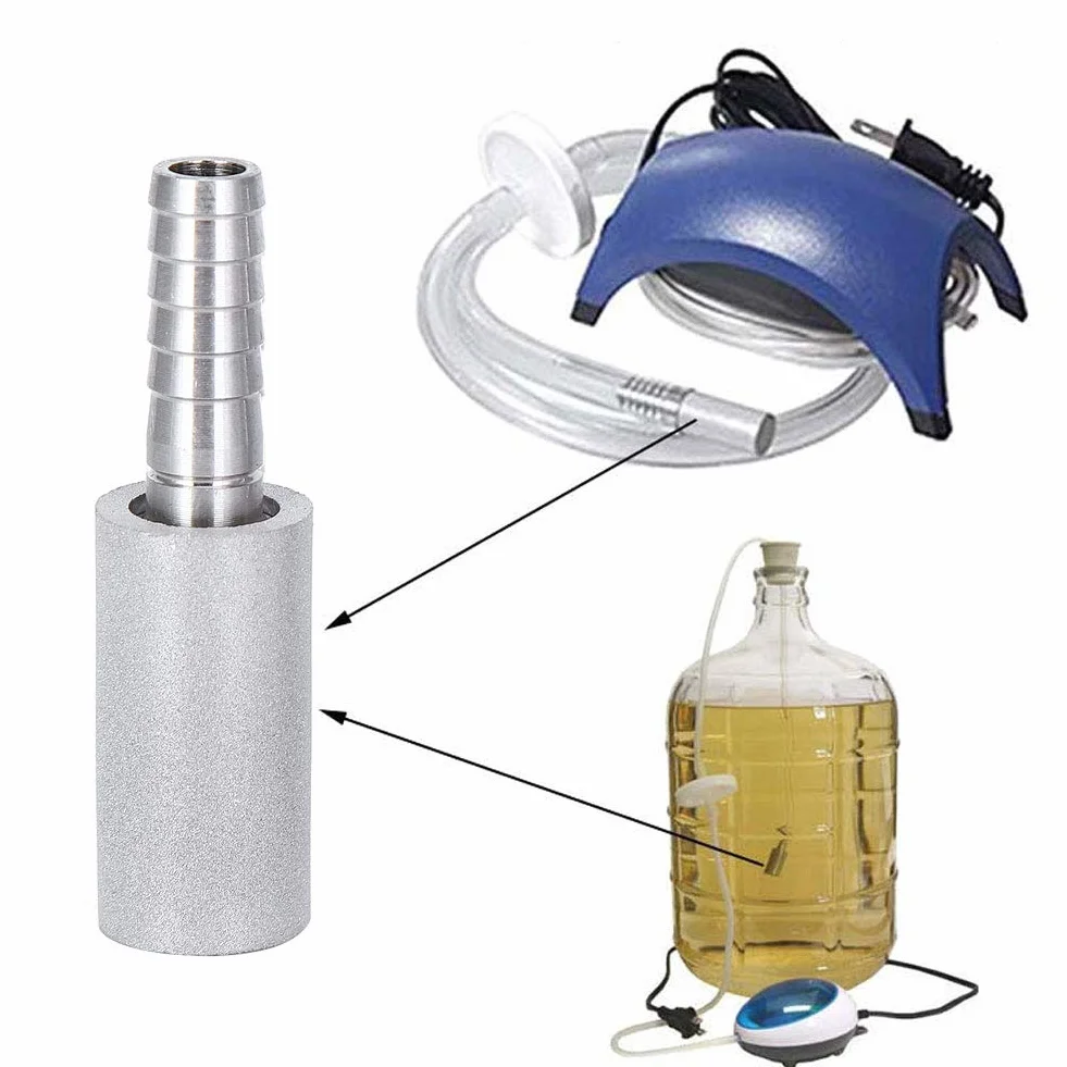 Pietra di aerazione dell'acciaio inossidabile della pietra di diffusione di 2Pcs 0.5μm con gli accessori di fermentazione del diametro esterno di 1/4 di pollice