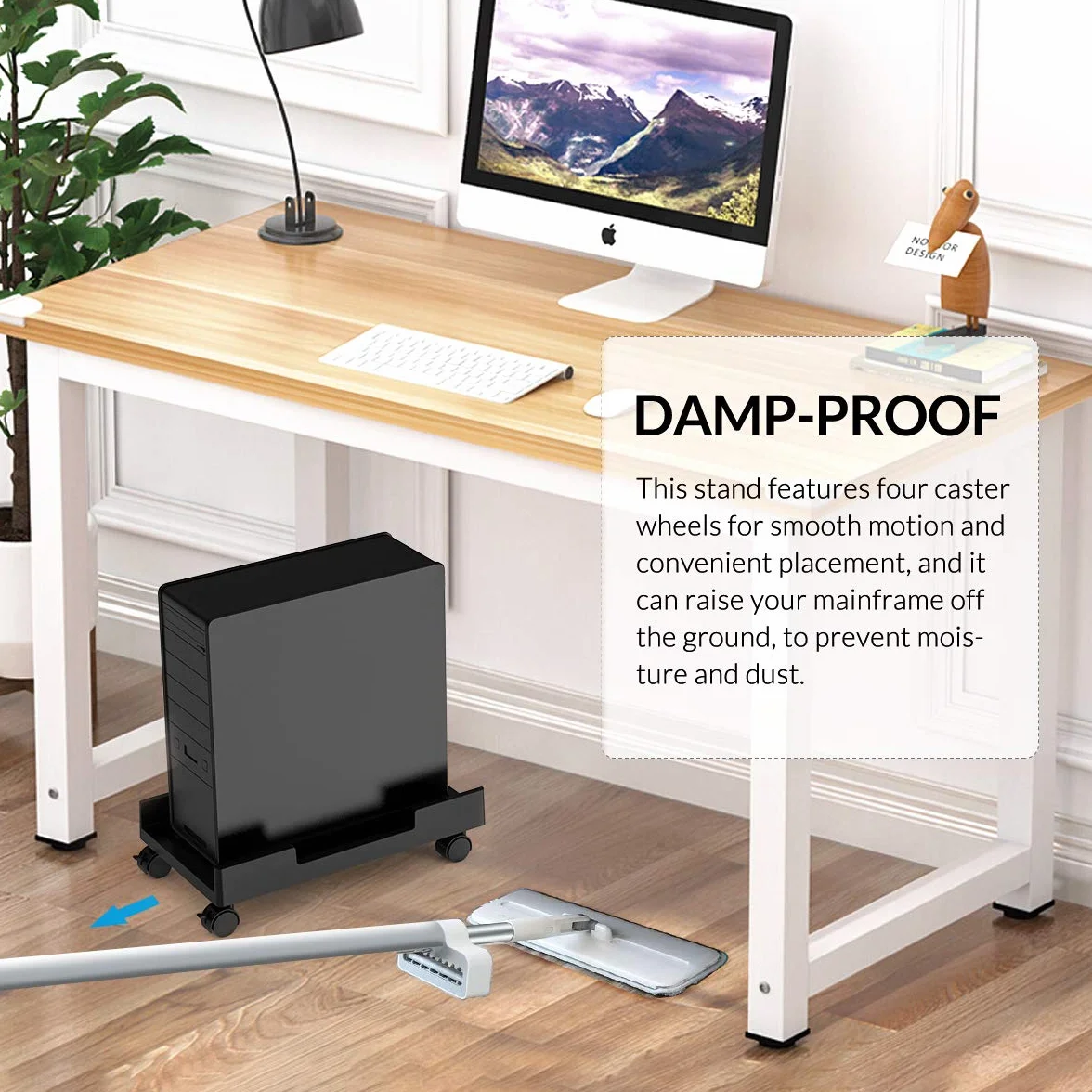 ORICO Carrello Porta PC con Ruote CPU Holder per Computer con 2 Ruote di Bloccaggio e 2 Ruote Piroettanti per Desktop tower, Stampanti, Custodia per Computer (Nero, 46 ​​* 26,5 * 6 cm)