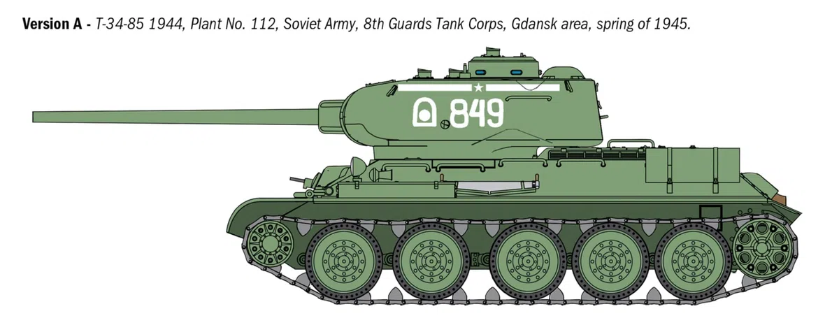 Italeri 6758 T34/85 Zavod 112, scala 1:35, Plastic Model Kit/Modello in plastica da montare