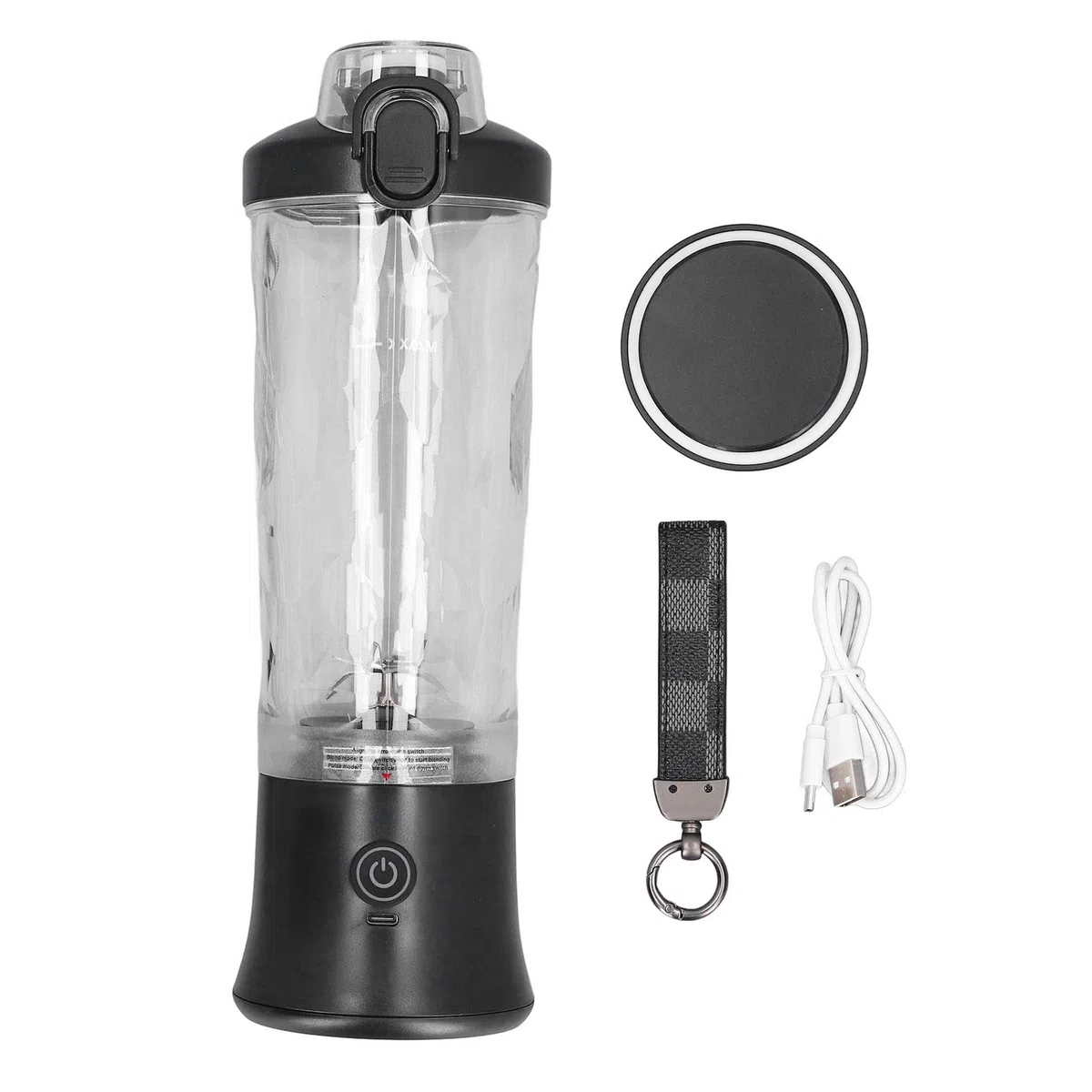 Luqeeg Frullatore Portatile, Mini Tazza Spremiagrumi da 150 W, Frullatore Elettrico per Succhi di Frutta Ricaricabile USB 18000 Giri/min con Lame in Acciaio Inossidabile, Ideale per i Viaggi