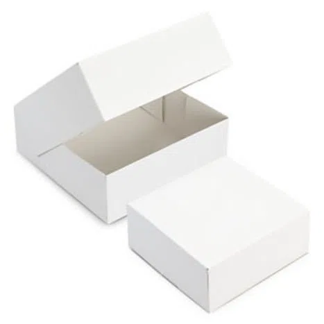 Set di 50 scatole per pasticceria, 28 x 8 cm, colore: Bianco