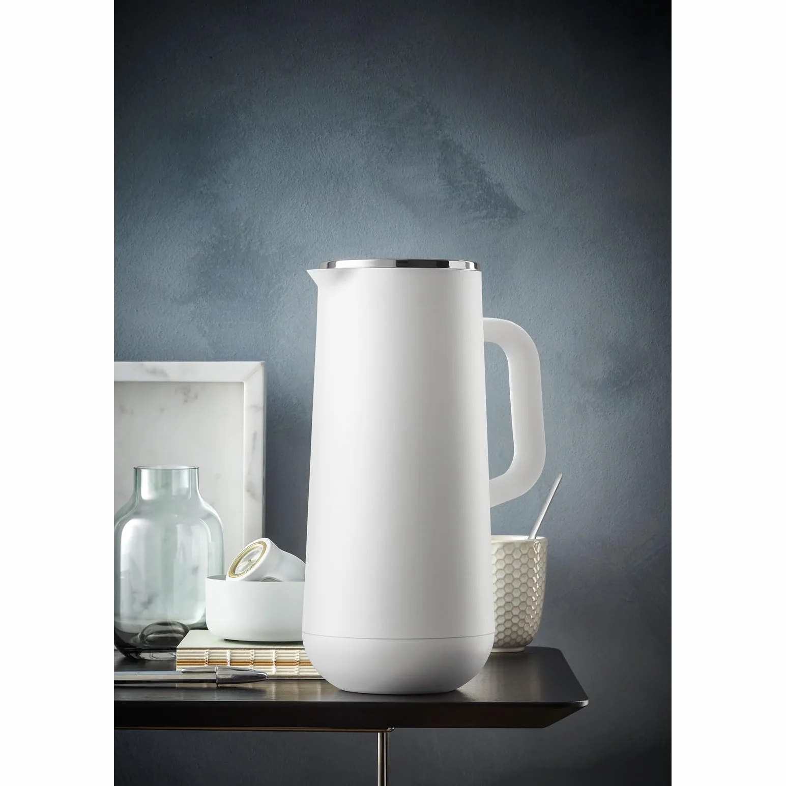 WMF Impulse Thermos da 1 l, Thermos per caffè o tè, Tappo a Vite, Mantiene Le Bevande Fredde e Calde per 24 Ore, Thermos per caffè o tè, Bianco, Acciaio Inossidabile, plastica