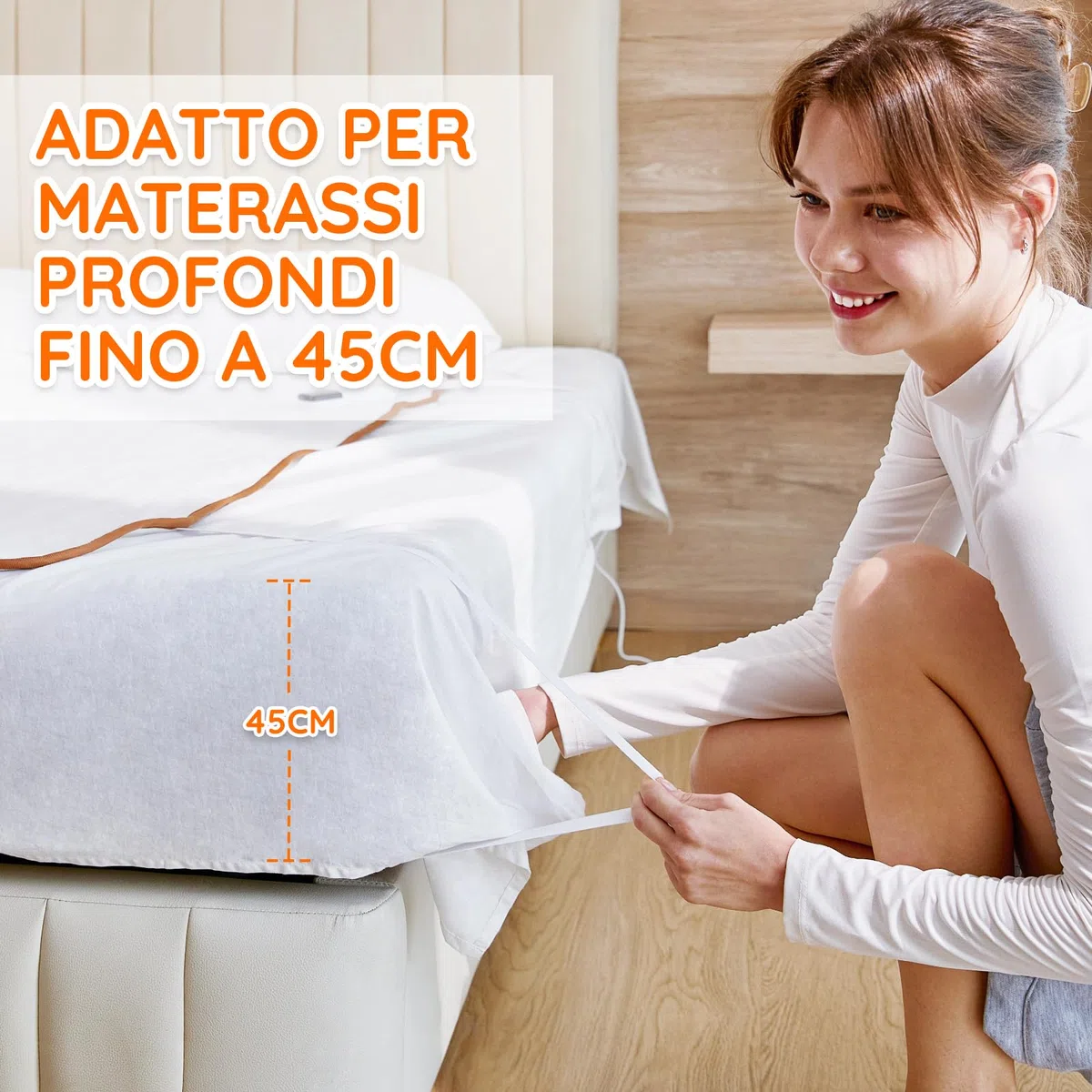 Mia&Coco Coperta termica con spegnimento automatico, 150 x 80 cm, con timer 12 ore e 3 livelli di calore, indicatore LED, protezione da surriscaldamento, coperta termica per materassi frequenti