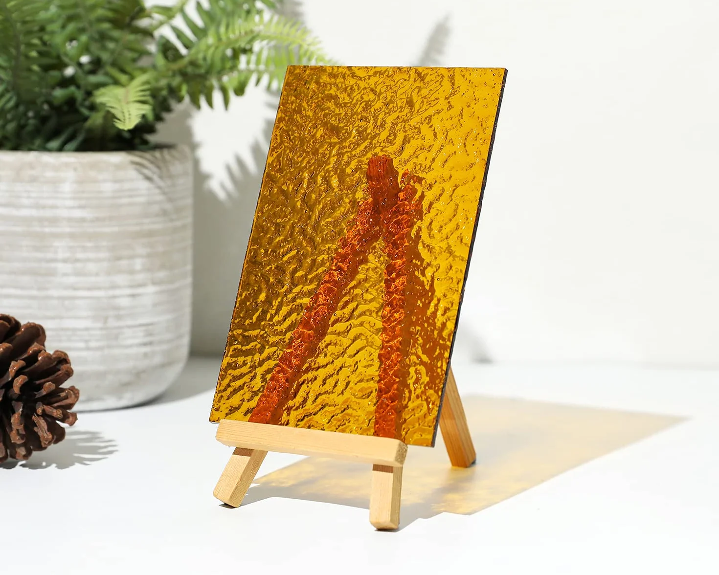 Lanyani 10 fogli di vetro colorato trasparente, 10,2 x 15,2 cm, vetro colorato strutturato della cattedrale, per confezioni di vetro, mosaico artistico, ambra