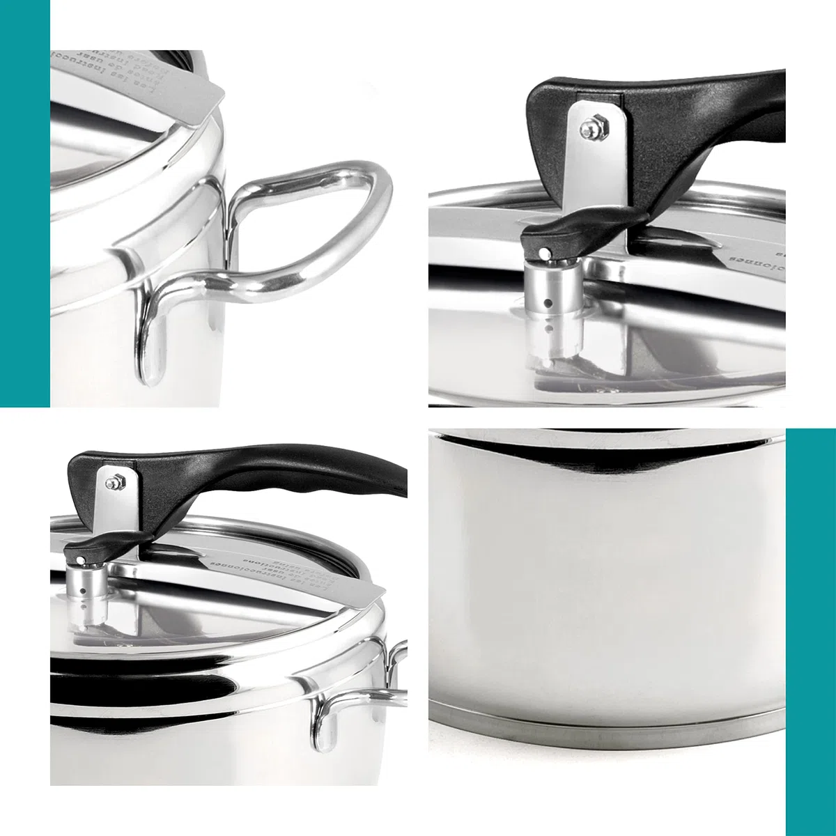 Pentola a Pressione, Acciaio Inox, Capienza 5 L, Triplo Fonto Adatto a Tutti i Piani di Cottura compreso l'Induzione, Cucina Rapida e Risparmio d'Energia, Lavabile in Lavastoviglie