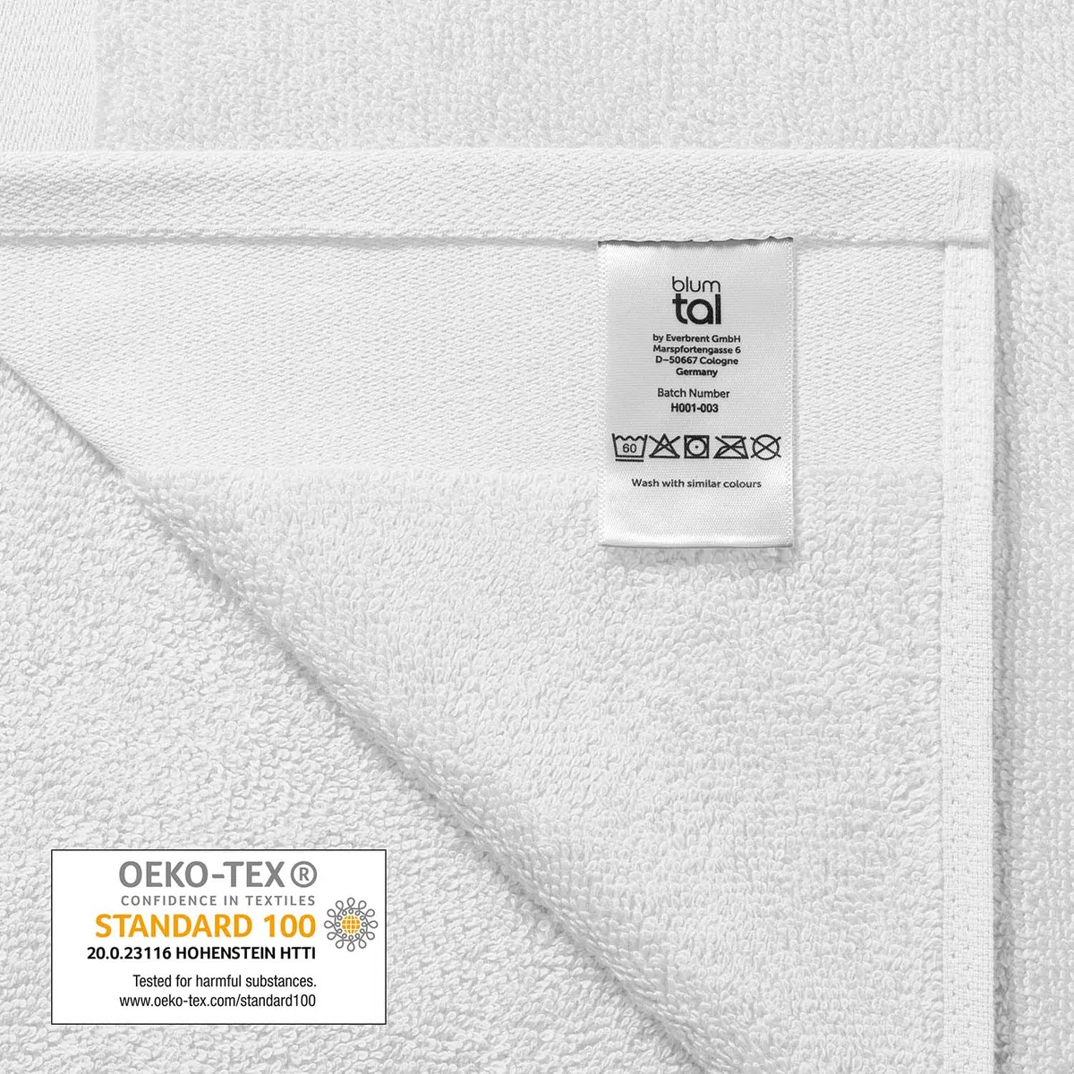 Blumtal Asciugamani Bagno, Asciugamani Telo Doccia, 100% Cotone Certificato Oeko-Tex 100, 2 Telo Bagno Grande (80x200cm), Bianco
