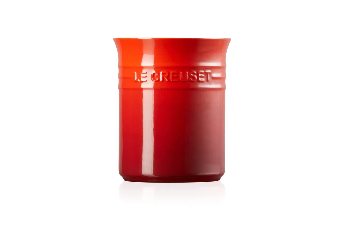 Le Creuset Contenitore spatole in gres vetrificato per Utensili da Cucina, 1.1 Litri, Rosso Ciliegia, 71501110600001