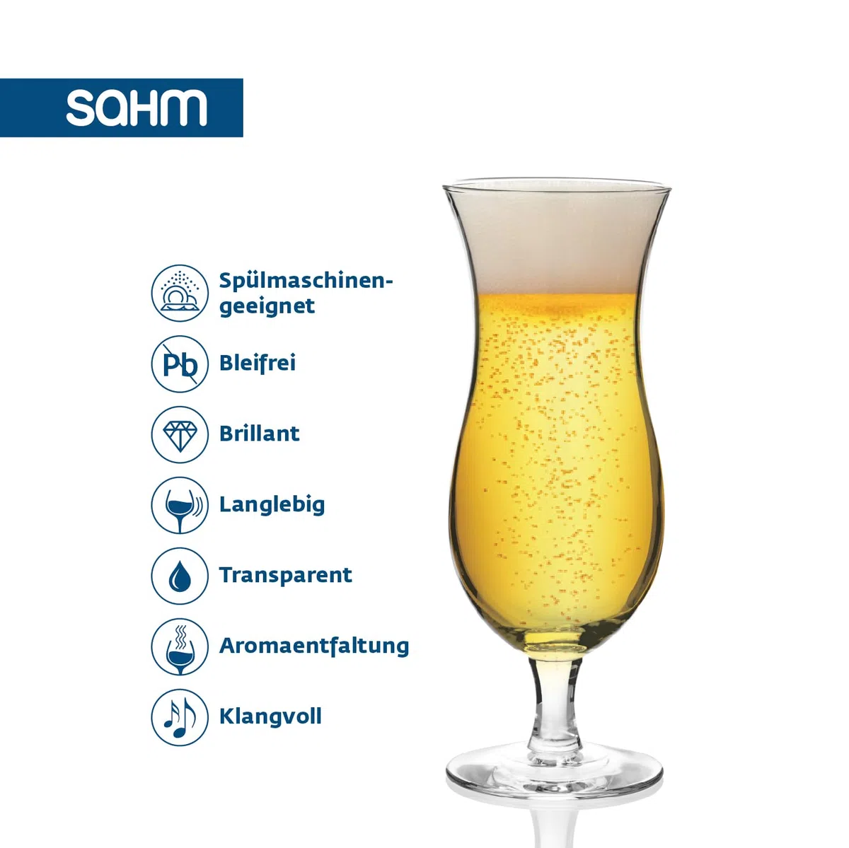 Sahm Hurricane Set di 6 bicchieri da cocktail – 430 ml – ideale come set di baristi, frappè o come bicchiere per gelato