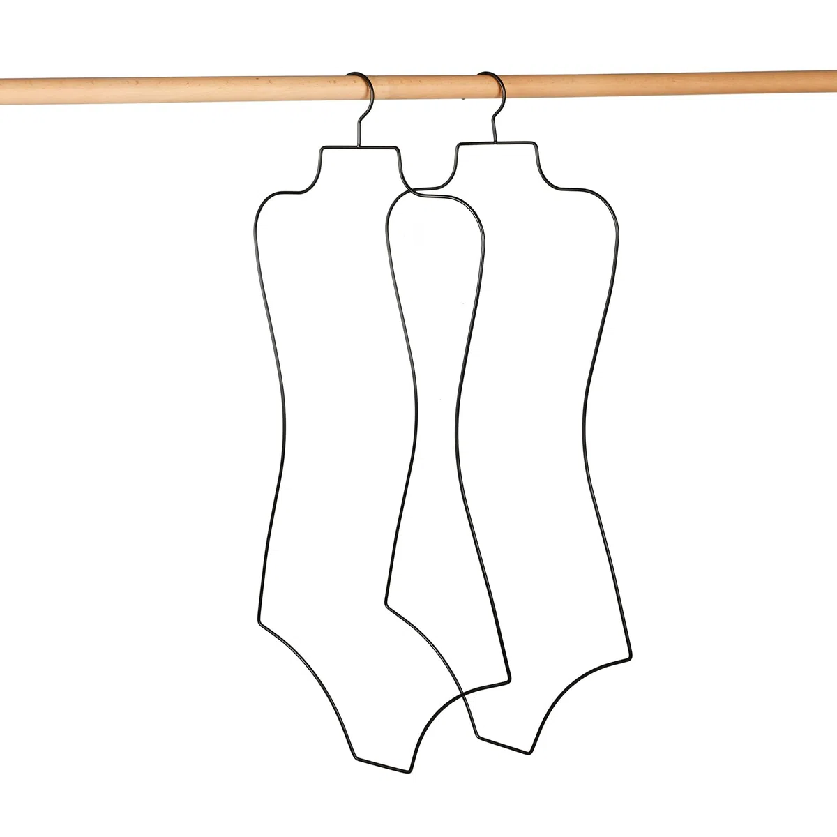 Set di 10 grucce in metallo per costume da bagno, colore: nero