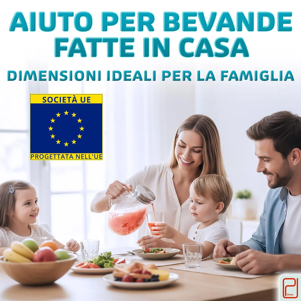 Brocca in vetro borosilicato di alta qualità con coperchio e beccuccio - 2litri, vetro borosilicato con manico - Caraffa per bevande calde/fredde - Brocca per l'acqua - Brocca per tè freddo