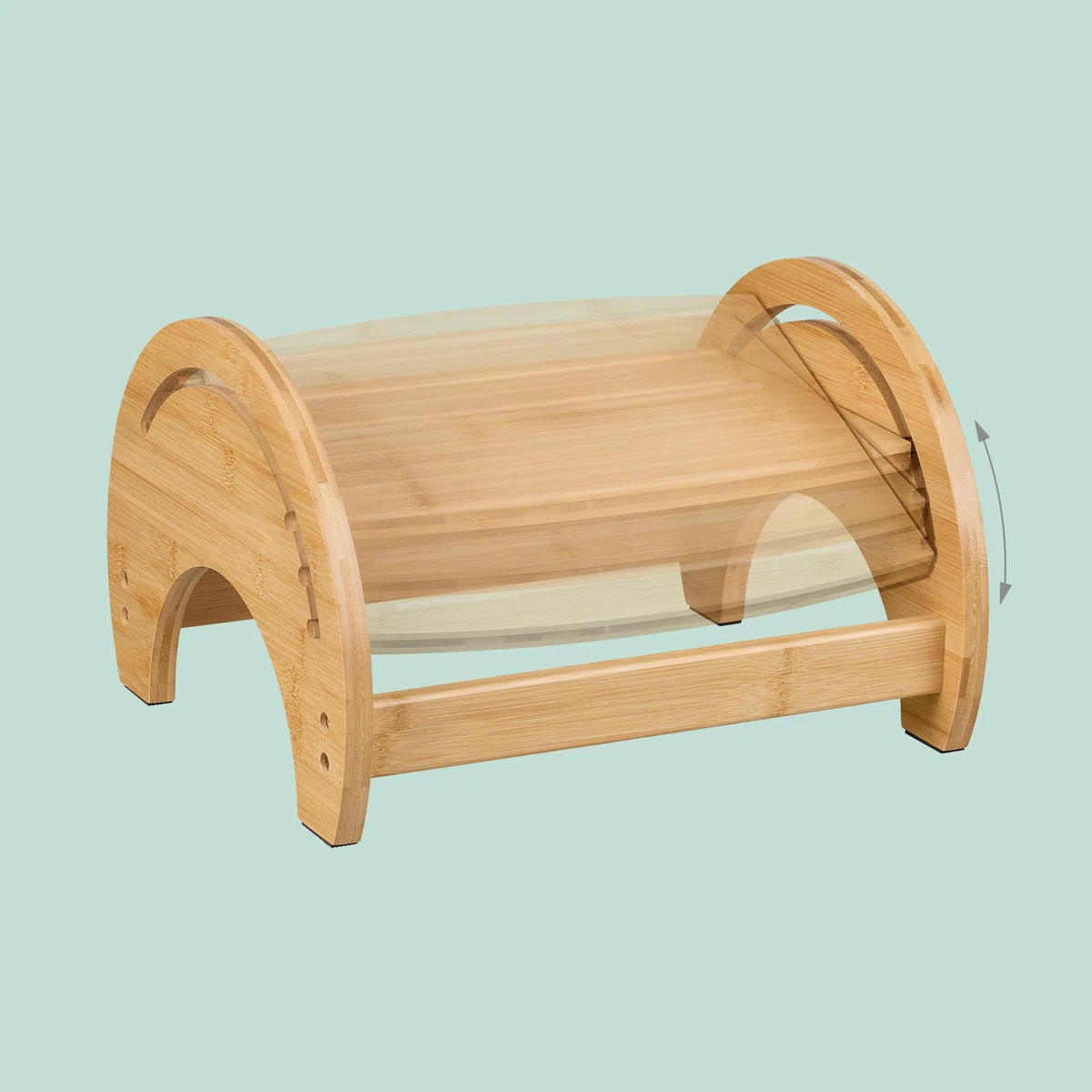 Relaxdays Sgabello per WC da Bagno, Sgabellino Regolabile da Toilette per Adulti, HxLxP: 23x36x32 cm, bambù, Naturale