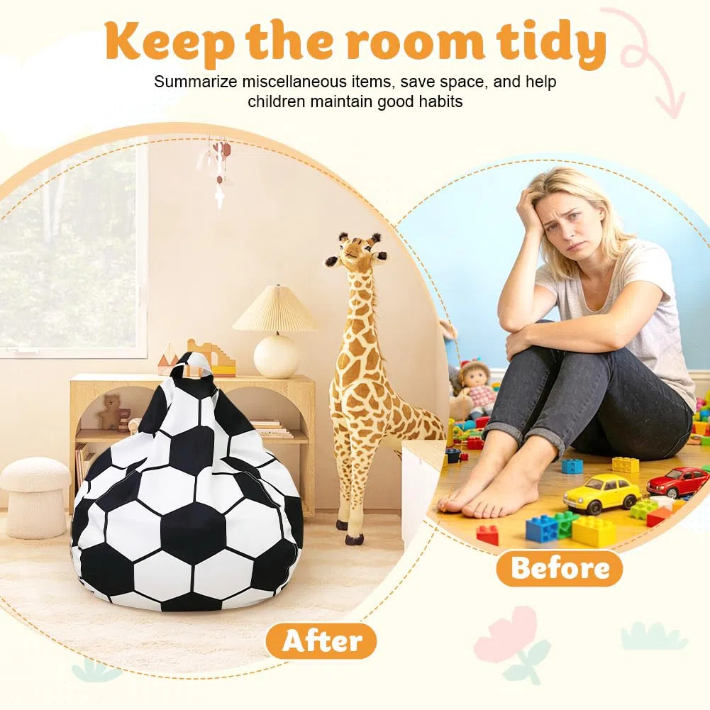 Coprisedile per bambini per animali di peluche, per bambini, per la cameretta dei bambini, con chiusura lampo per vestiti, giocattoli (calcio)
