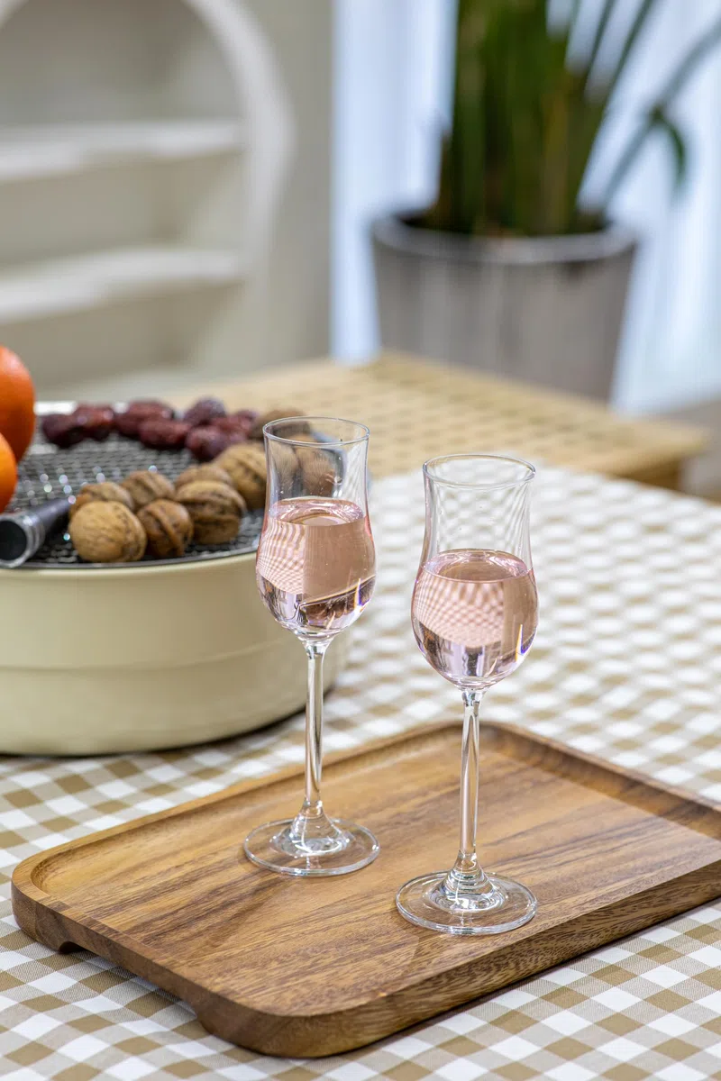 ECHTWERK Set di 6 bicchieri da grappa, 120 ml, robusti bicchieri da liquore a forma di tulipano, con manico lungo, per digestivi e formaggio, lavabili in lavastoviglie, 19,3 x 5,2