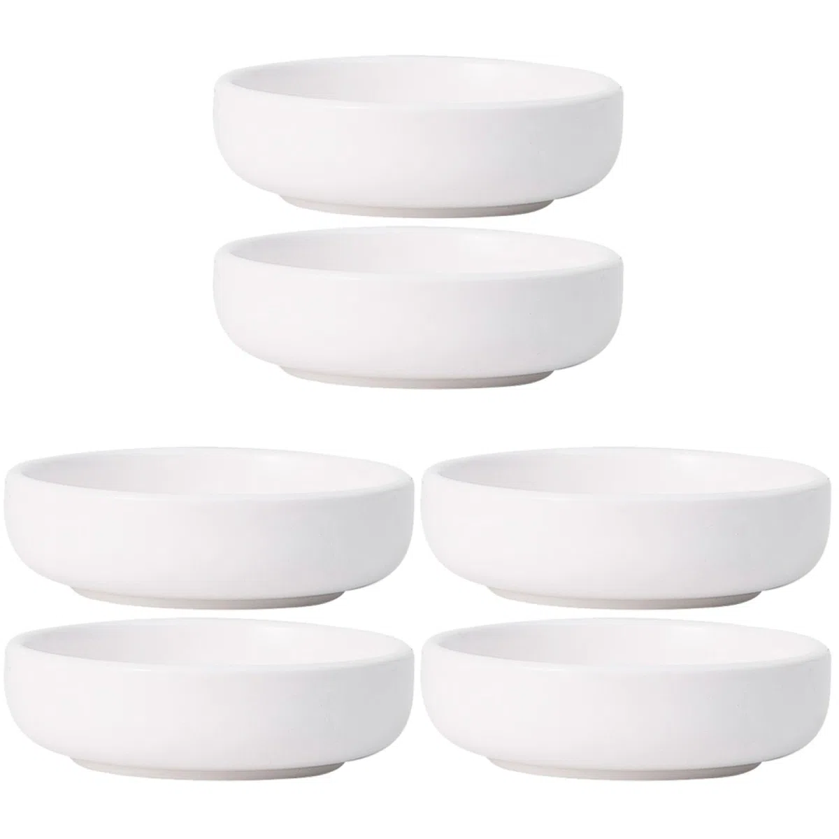 Hemoton - Set di 6 ciotole in ceramica per salse, per salse, multiuso, in porcellana, colore: Bianco