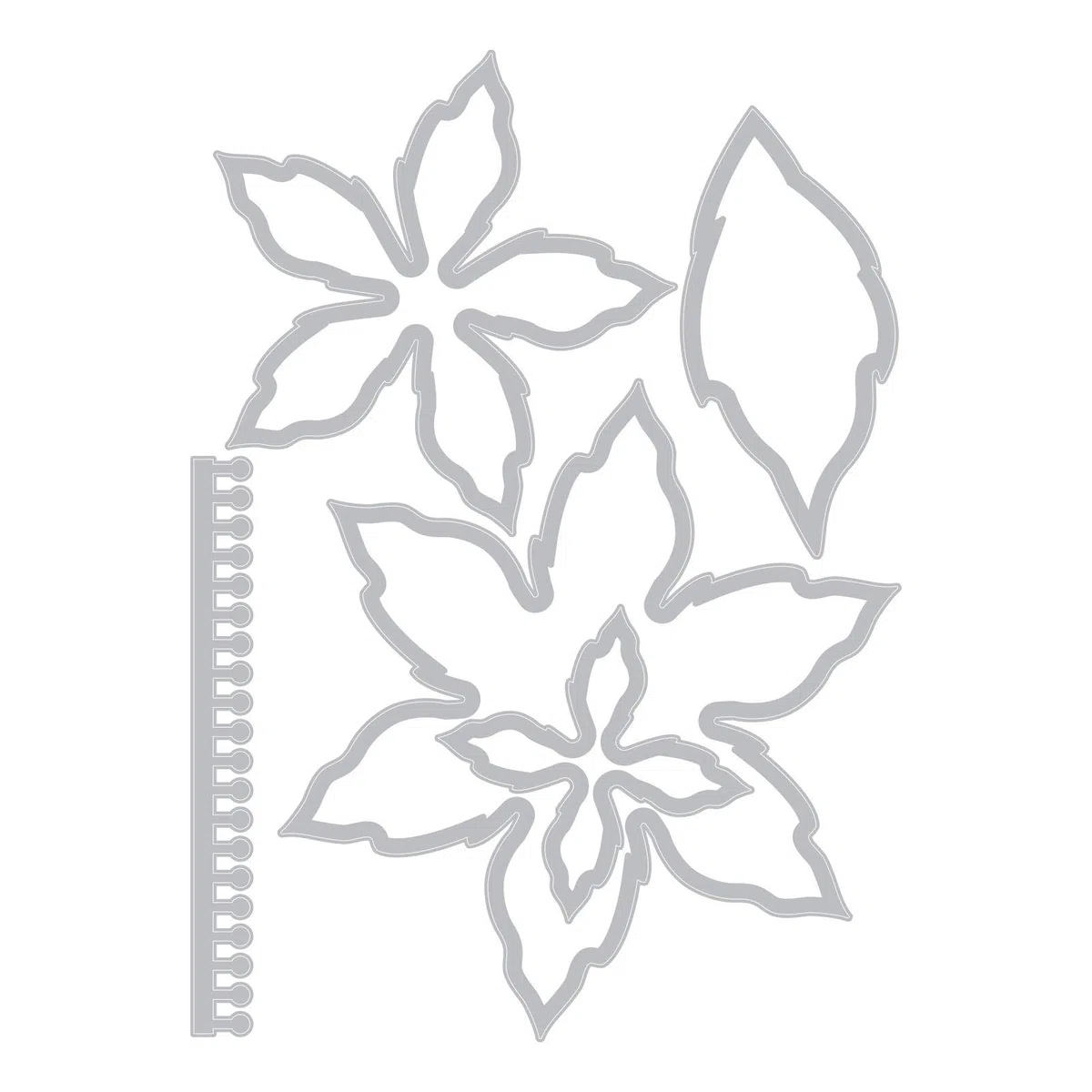 Sizzix Thinlits Set di Fustelle per Fiori 3D Natalizi - Stella di Natale Elegante - 5 Pezzi