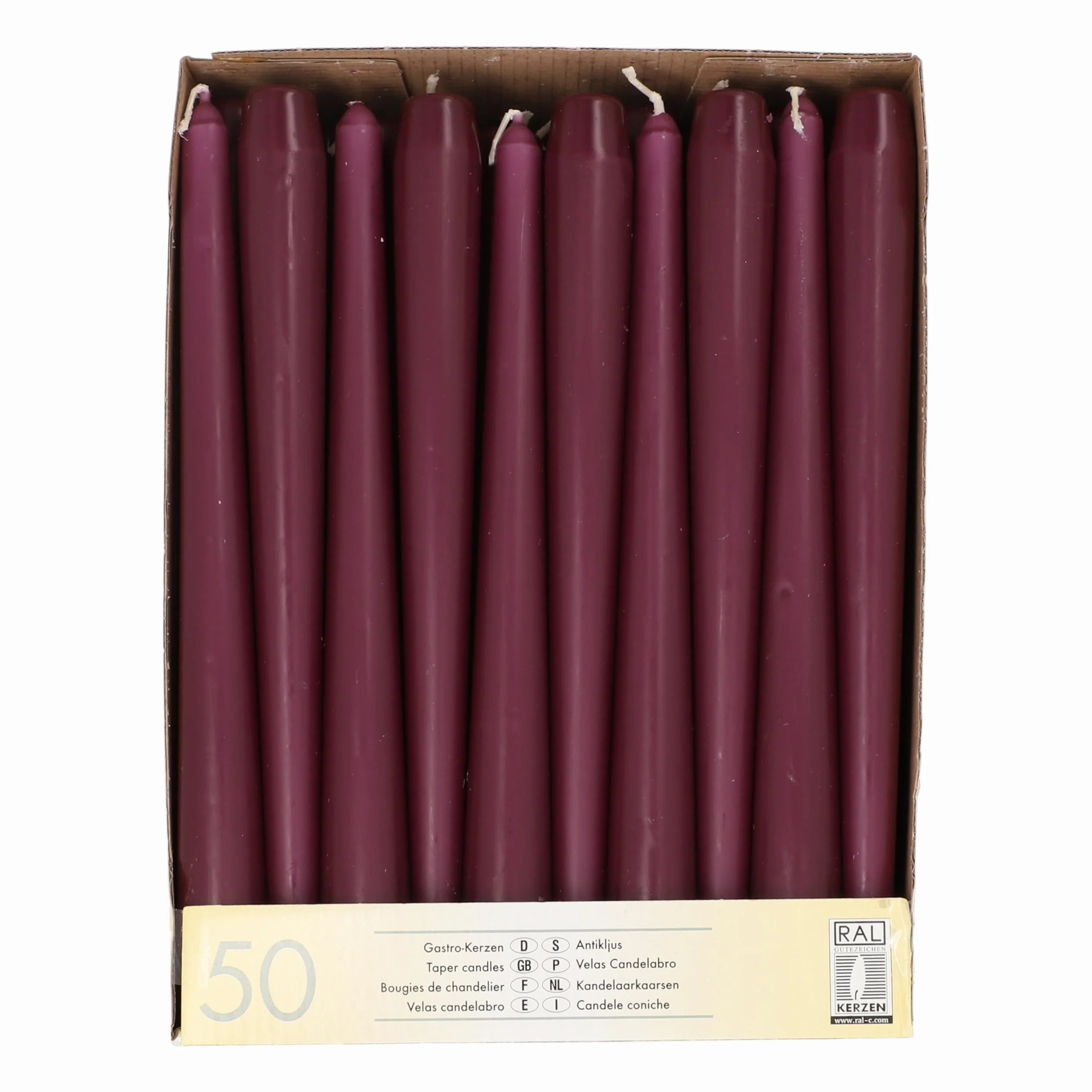 PAPSTAR, 50 candele Ø 2,2 cm · 25 cm viola
