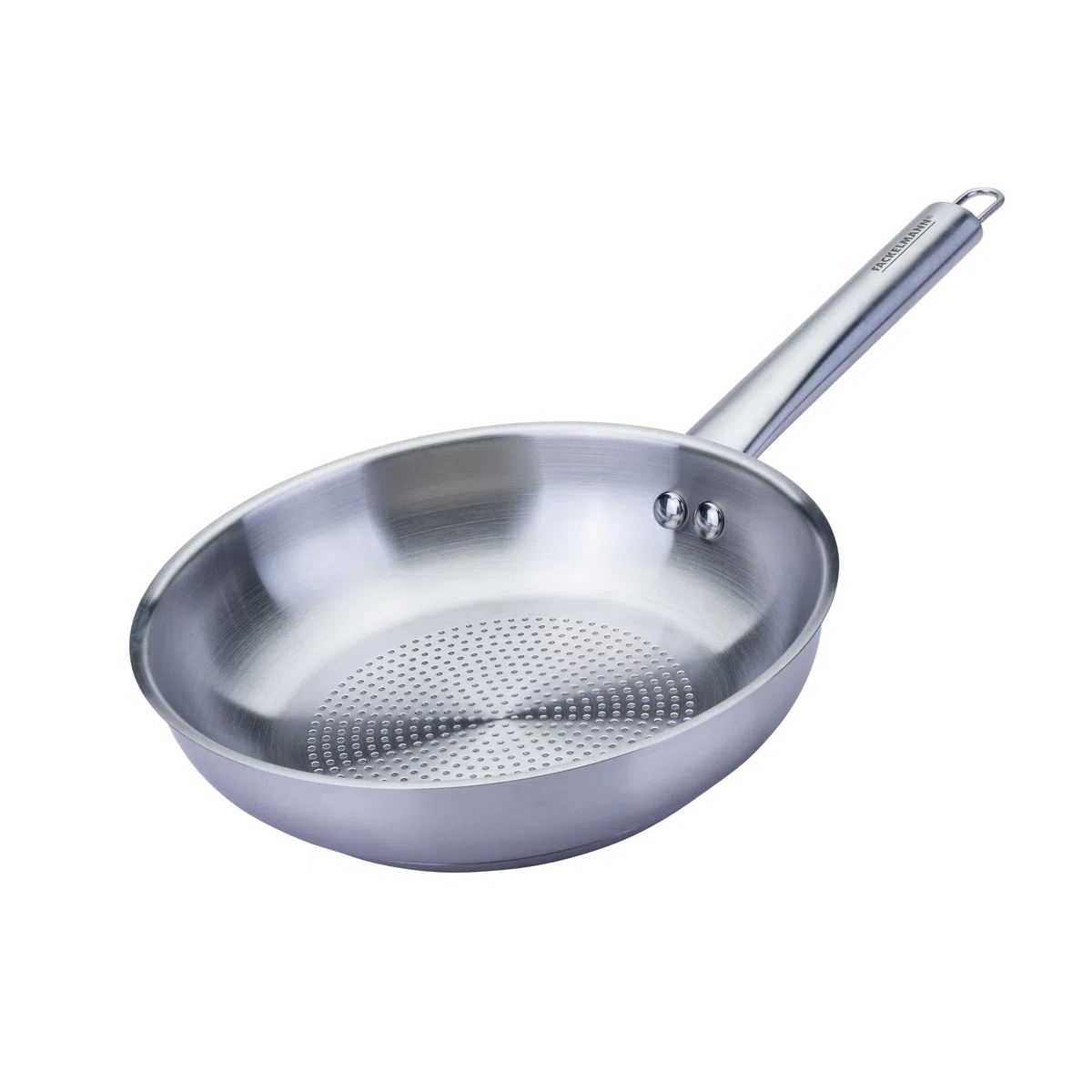 Fackelmann Padella Trimetallo Professionale Ø20cm – Cottura Induzione e Tutti i Piani – Fondo Micro Strutturato per Cucina Sana e Croccante – Lavabile in Lavastoviglie – Linea Oval