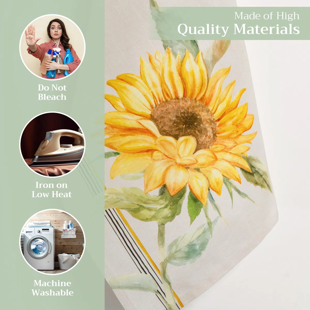 Maison d' Hermine Set di 3 strofinacci da cucina, 100% cotone, 70 cm x 50 cm, riutilizzabili, assorbenti, con anello per appendere, per cucina, sala da pranzo Primavera Estate (Candice)