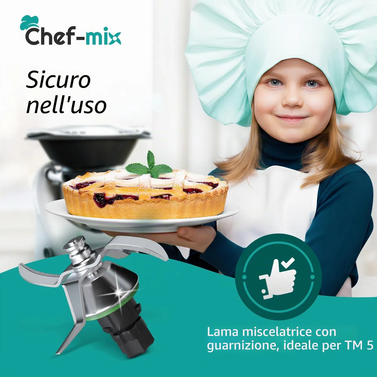 Gruppo Coltelli TM5 di Ricambio per Vorwerk Bimby Robot da Cucina Gruppo Coltelli Bimby TM5 Acciaio Inox SUS420 Lama Bimby TM5 - Gruppo Lame Bimby TM5 - Lame per Bimby TM5 / Ricambi Bimby TM5