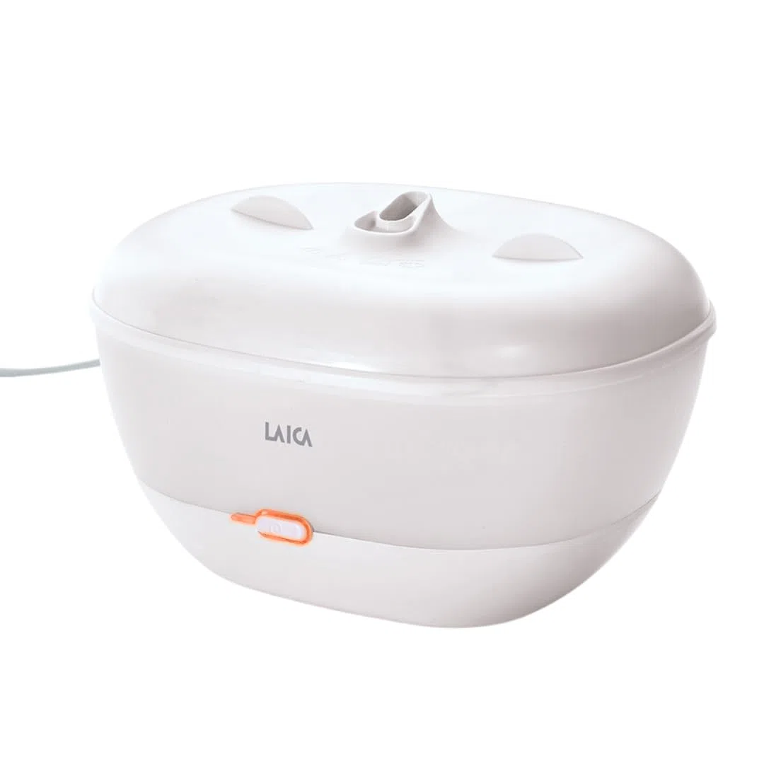Umidificatore a Caldo LAICA, Serbatoio di 1,8 L per stanze, Piante, Vapore Privo di batteri, ultrasilenzioso, 3 velocità, off Auto, Funzione “Warm”, riempimento Facile, Oli aromatici