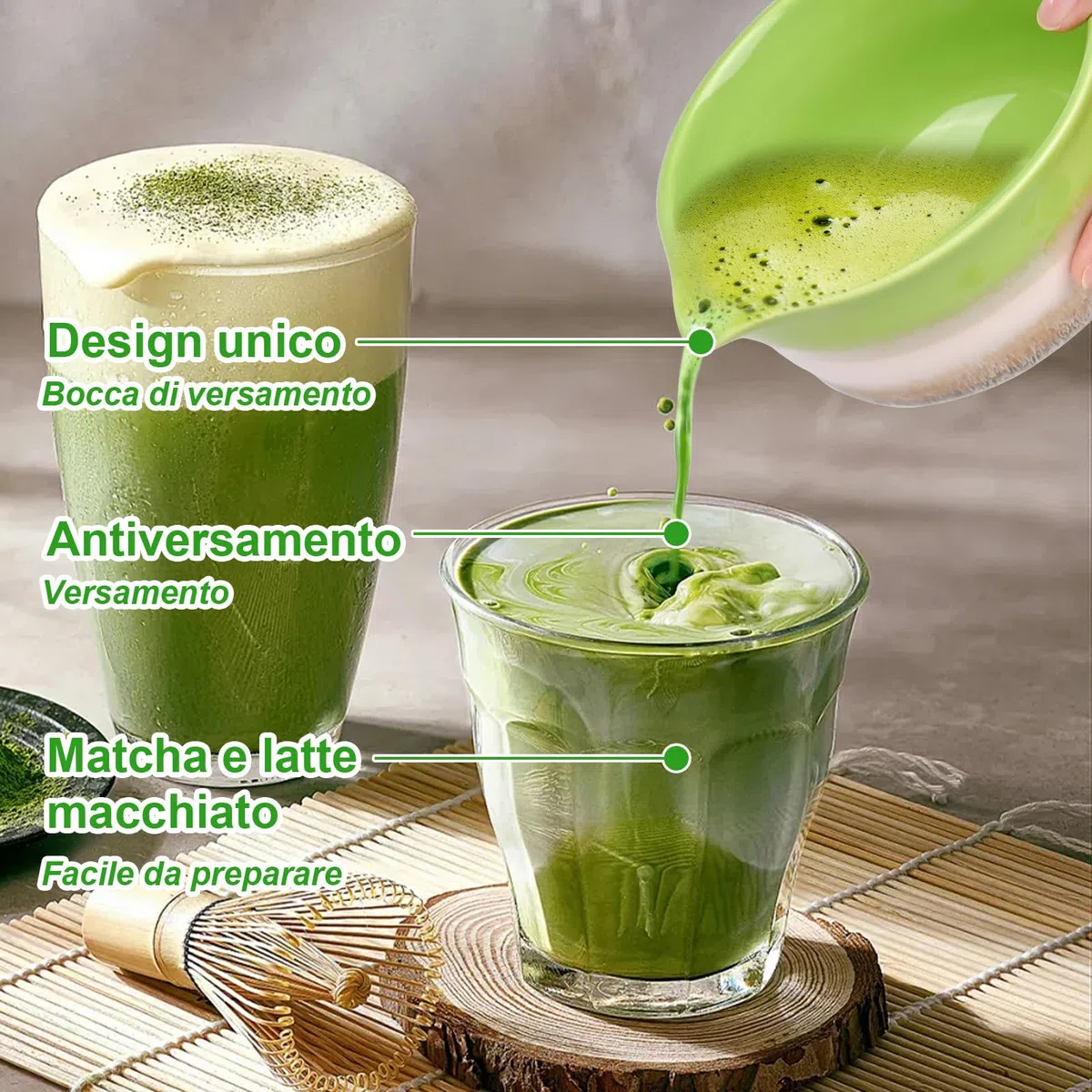 5 Set Matcha,Matcha Cerimoniale,Matcha set da tè matcha,con Frusta Matcha in bambù cucchiaio ciotola e supporto,regalo per gli amanti del matcha