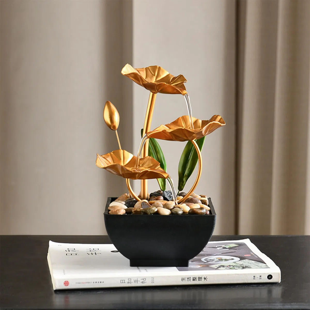 Ornamenti d'acqua correnti di fontana, fontana interna cascata natura, fontana da tavolo Zen rilassante, idea regalo, per la decorazione della casa, l'arredamento dell'ufficio, soggiorno
