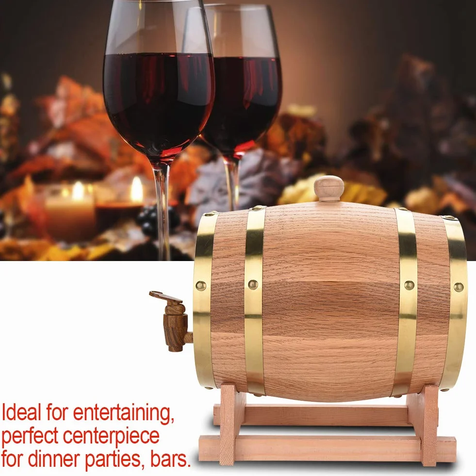 Oak Barrel - Botte da vino in legno di quercia d'epoca per birra, Whiskey Rum Rhum, rovere invecchiato (taglia 3L)