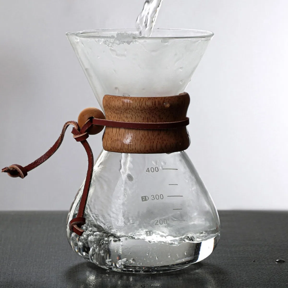 Coffee Brewer, Pour Over Coffee Maker 400ml Doppio Filtro Filtro per caffè con Maniche in Legno Adatto per Feste in Casa