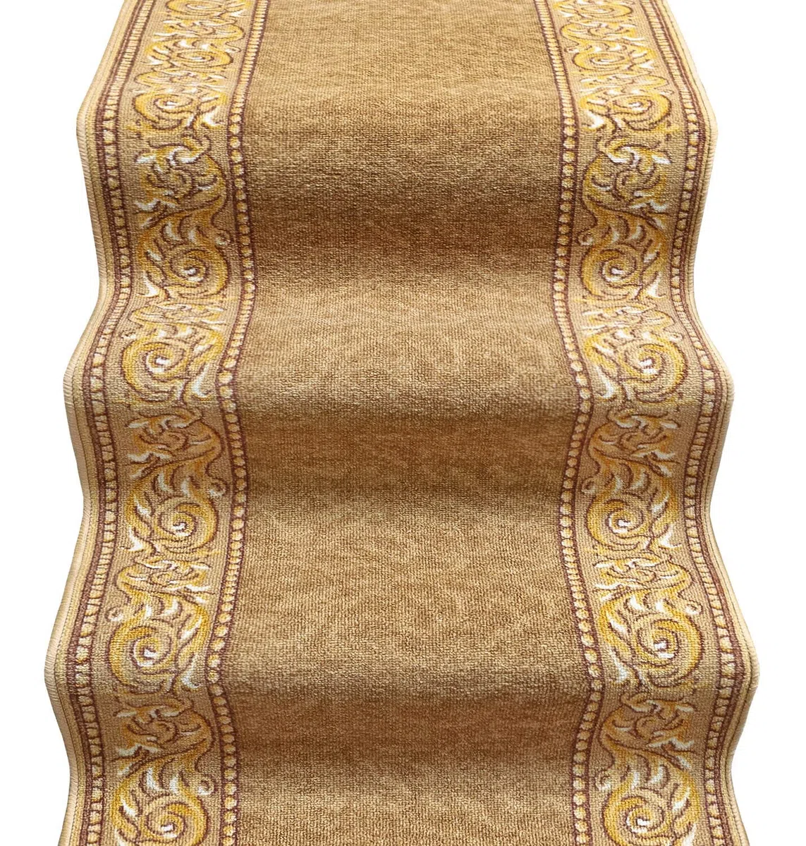emmevi Tappeto Scala Design Barocco Passatoia Corridoio Scalini Antiscivolo MOD.Picasso Dis_22 67X240 Beige