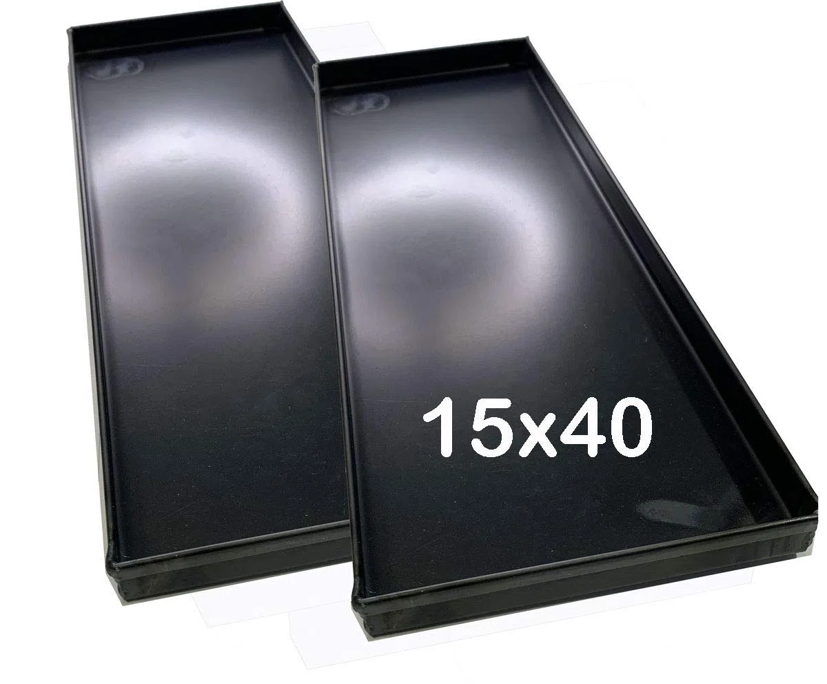 Teglie forno 40 x 15 x 2 cm per pizza professionale, 8/10 di spessore alta idratazione [2 Pezzi]