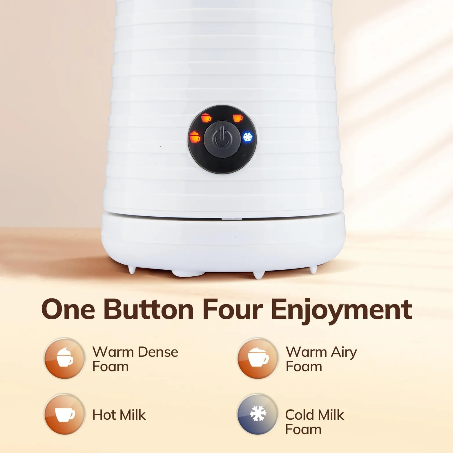 Montalatte Elettrico Automatico, Morpilot Cappuccinatore, Schiumatore Latte 4 in 1, Libera Scelta dello Spessore della Schiuma, Silenzioso e Rivestimento Antiaderante - Bianco