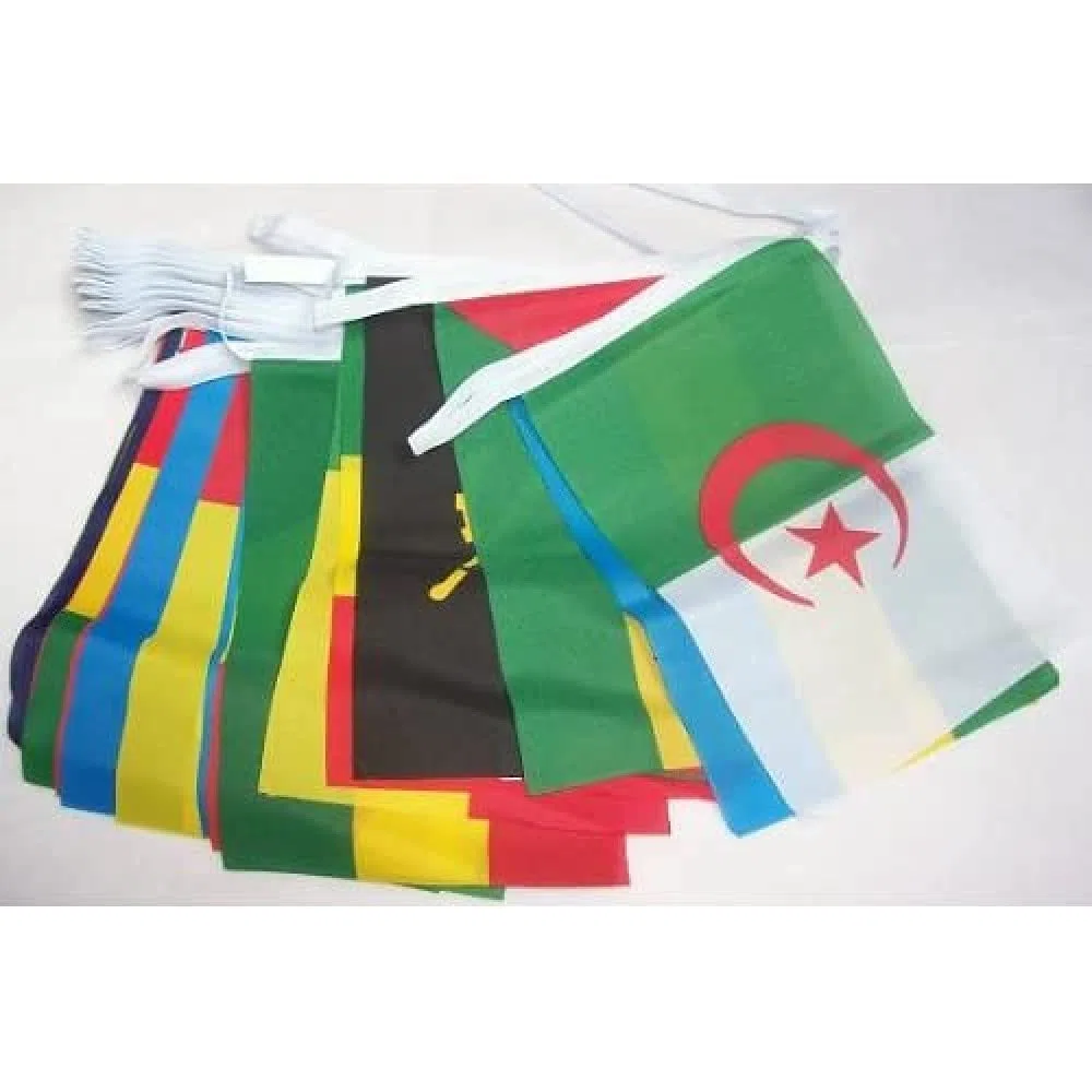 AZ FLAG Ghirlanda Di 54 Bandiere, 54 Paesi Africani, In Poliestere, 21 X 15 Cm