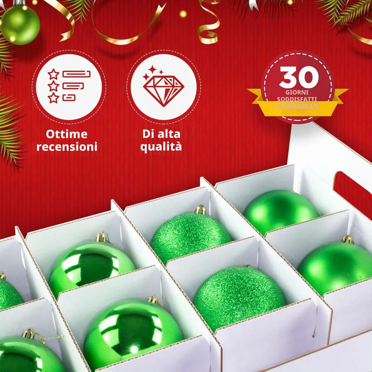 Scatola per riporre palline e addobbi per albero di Natale (61 litri)
