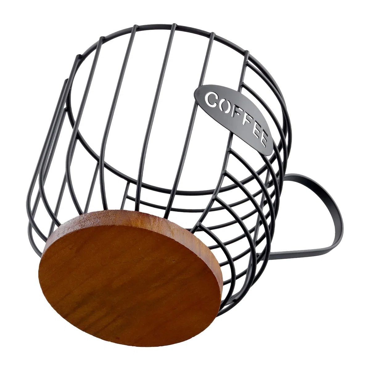 2 contenitori per cialde di caffè con coperchio, organizer da cucina per bancone della cucina, bar, uffici, 15,5 x 18 cm, nero