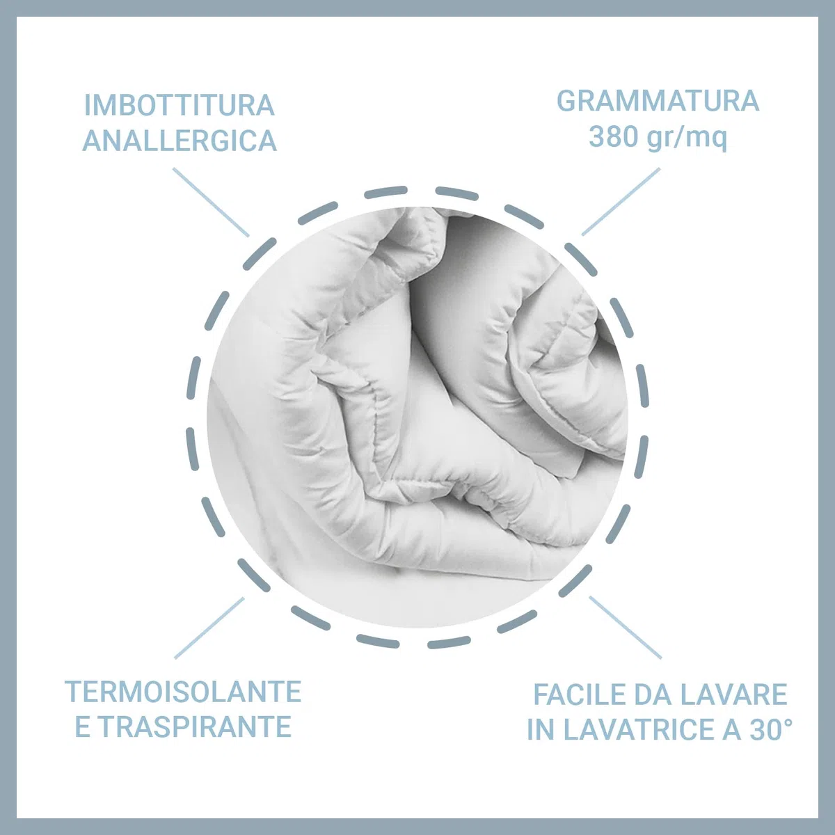 Banzaii Piumone Piumino Invernale di Nuova ecopiuma termoisolante anallergica antiacaro 380 gr/mq Una Piazza Singolo 155x200 cm