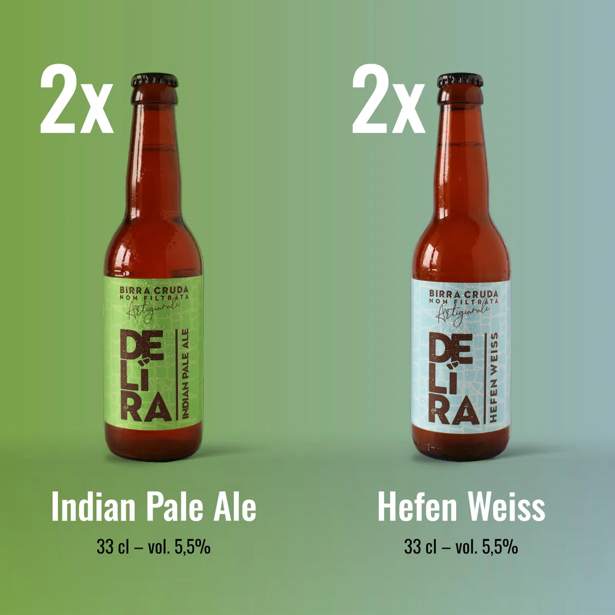 Delíra – 12 Birre Artigianali Italiana Cruda Non Filtrata | Set Degustazione Da 33 cl, Idea Regalo Particolare. Selezione: Bionda, Rossa, IPA, Weiss, APA. Salvo disponibilità di assortimento.