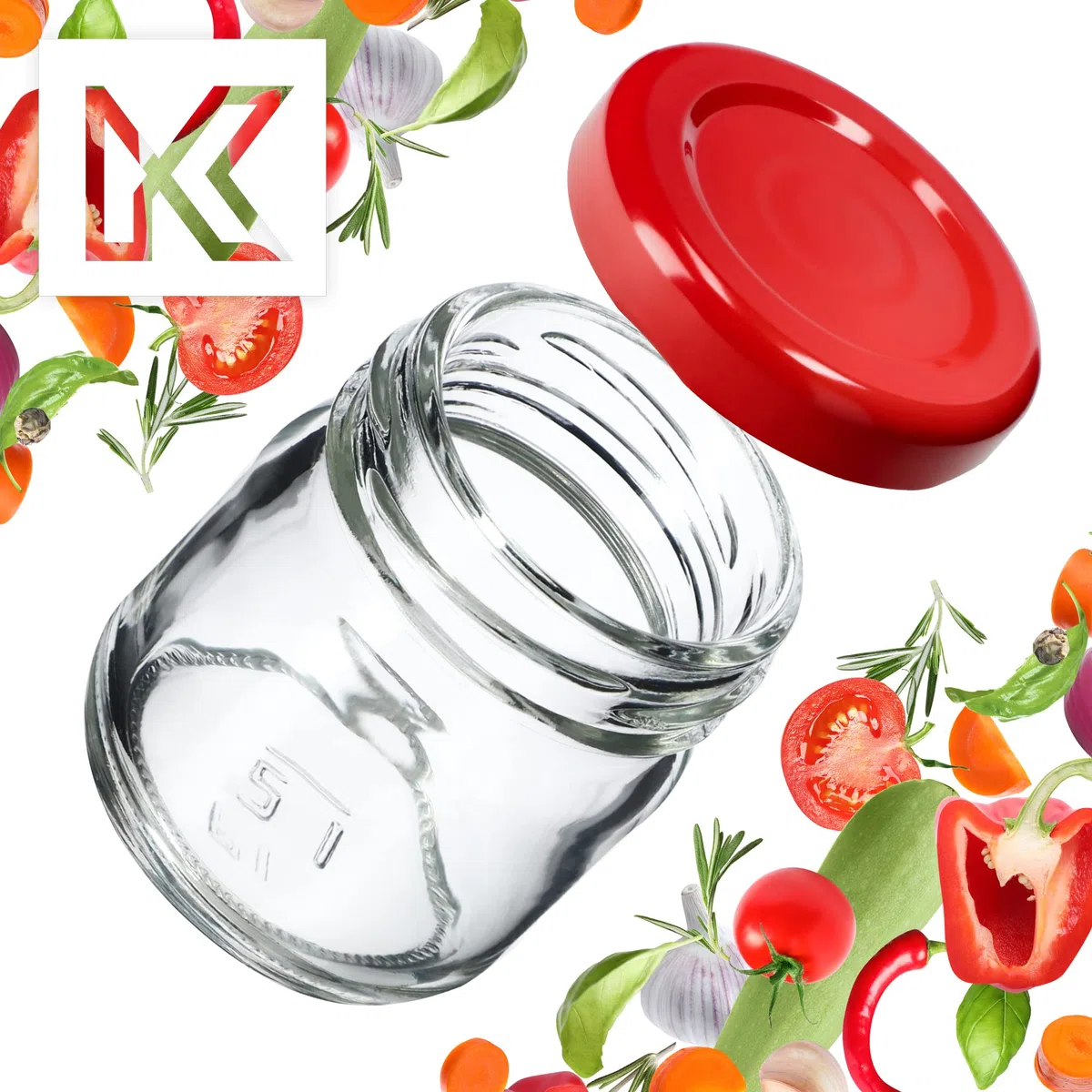 KADAX Set di 100 Mini vasetti in Vetro 40ml fi43 con Tappo a Vite, per spezie, Prove, Miele, marmellate e bomboniere
