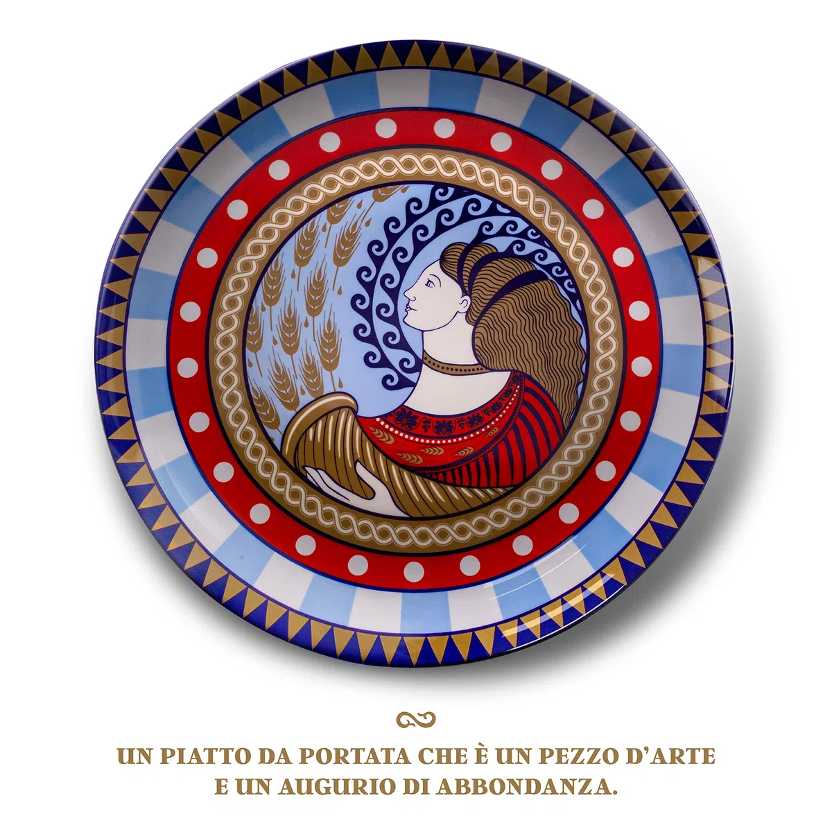 Voiello La Scaramantica Gift Box, Idea Regalo con 2 Pack di Pasta La Gran Penna Ruvida, 1 Piatto da Portata, 4 Sottopiatti, 4 Sottobicchieri, 4 Segnaposti, Edizione Limitata Dedicata a Procida