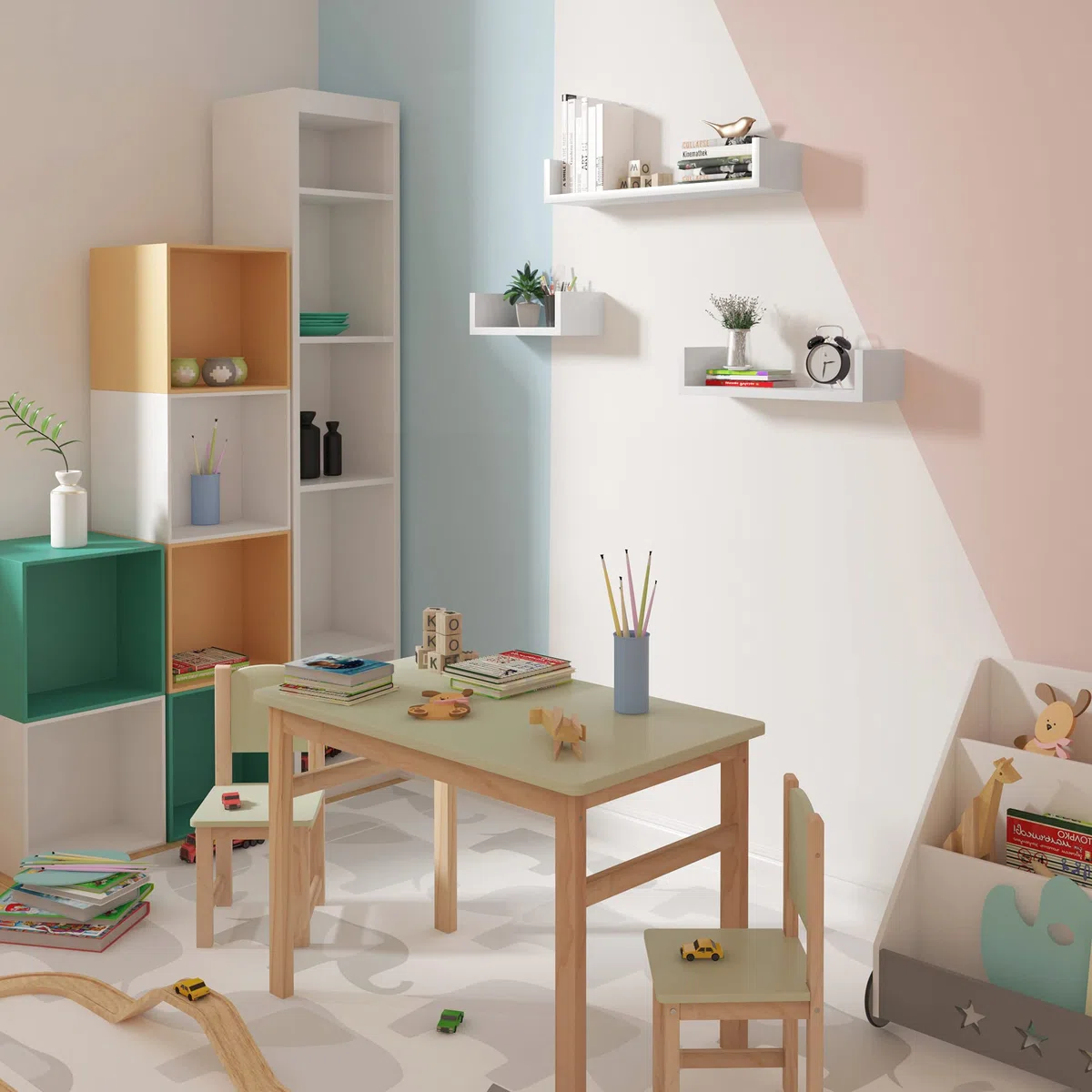 WOLTU Mensole da Muro Mensola a Cubo Scaffale Parete Decorazione per Cameretta Salotto Libreria CD Legno MDF Moderno 3 Pezzi Diametri Diversi Bianco RG9239ws