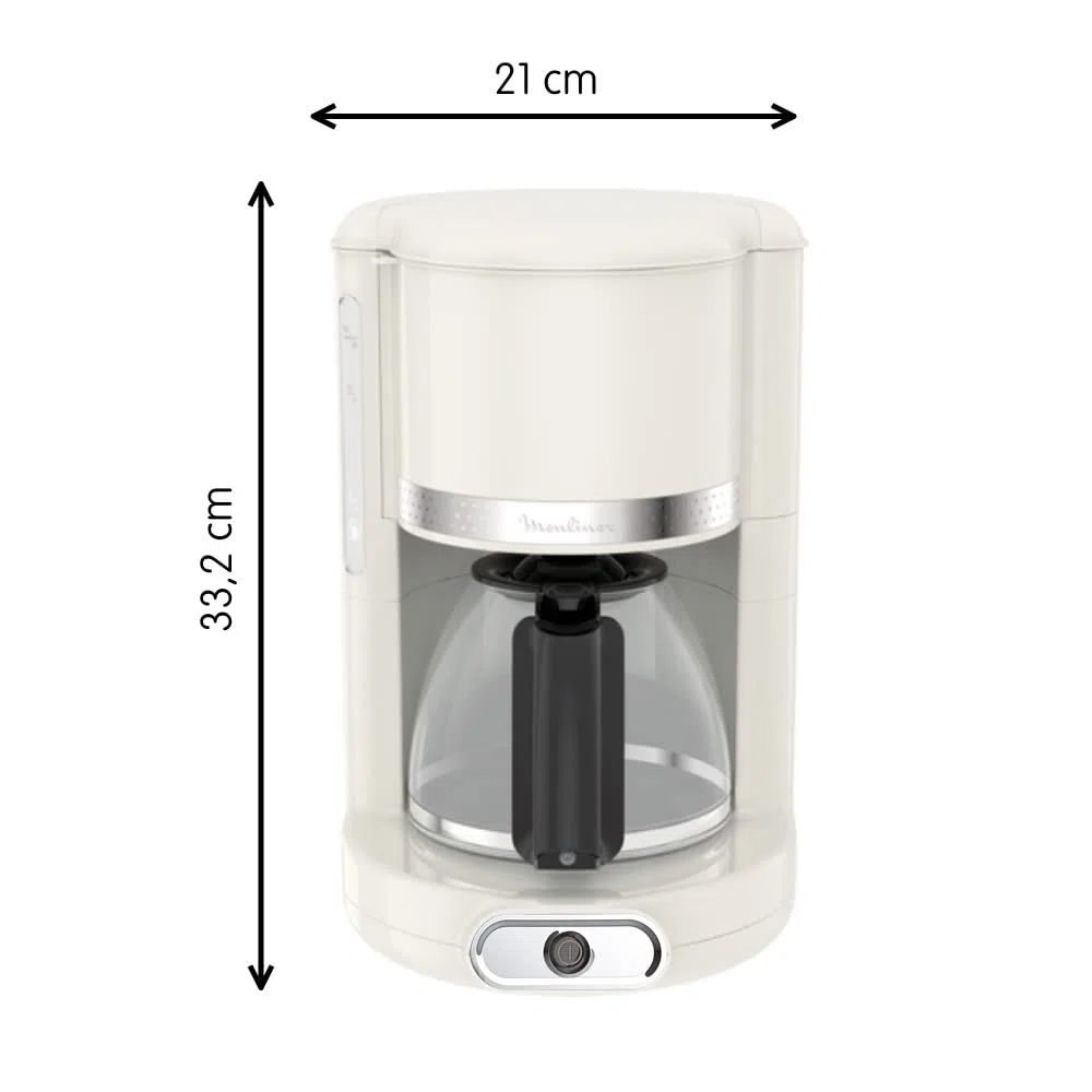 Moulinex FG381 FCM Soleil Macchina da Caffè Americano, Capacità di 1,25 L fino a 15 Tazze di Caffè, Supporto Filtro Girevole, Sistema Anti Gocciolamento, Spegnimento Automatico, Mantenimento in Caldo