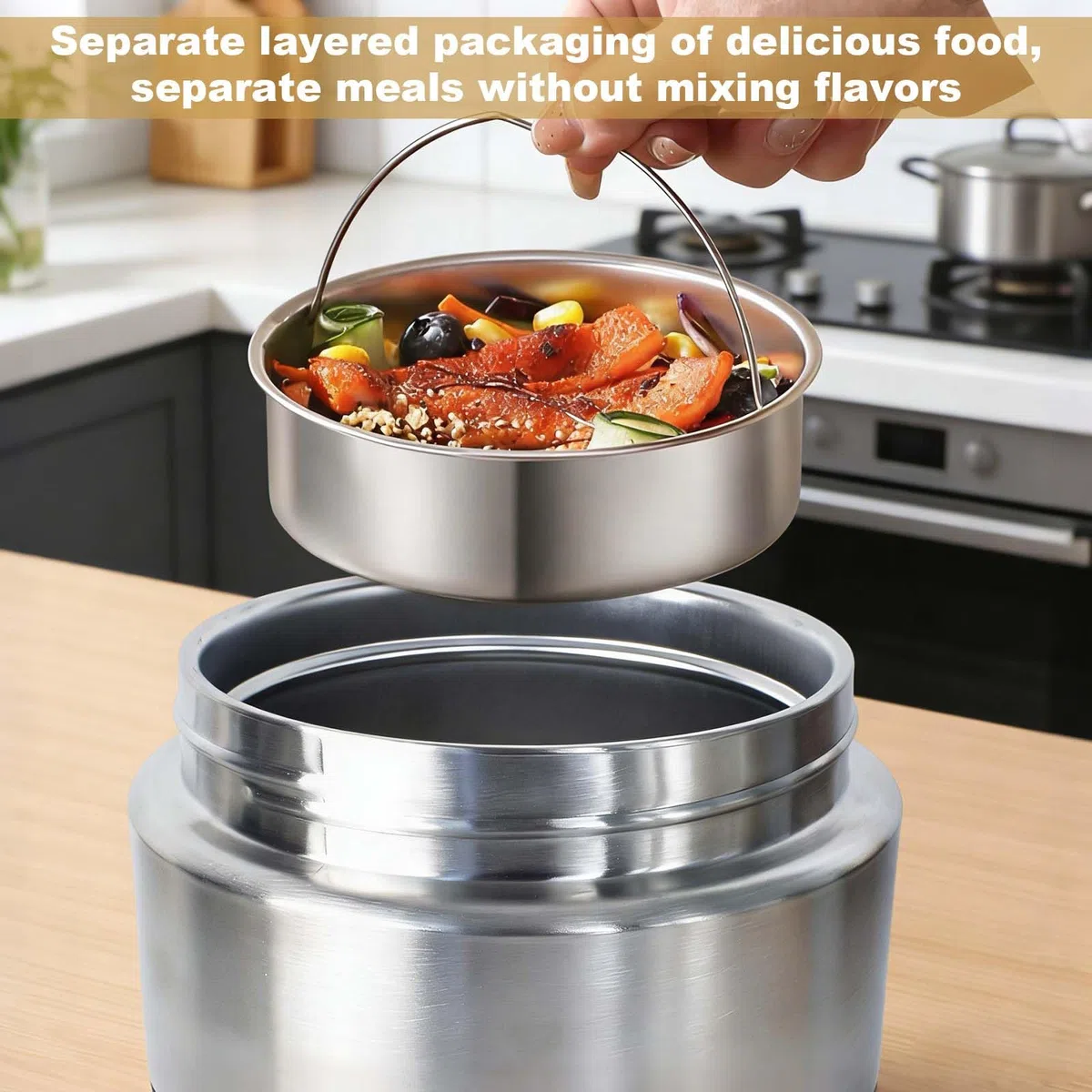 Thermos per Alimenti 1200 ml Contenitore Termico per Alimenti con Cucchiaio e Borsa Termica, Contenitore per Caldi con Maniglia, per Zuppa, Porridge, Riso, Frutta