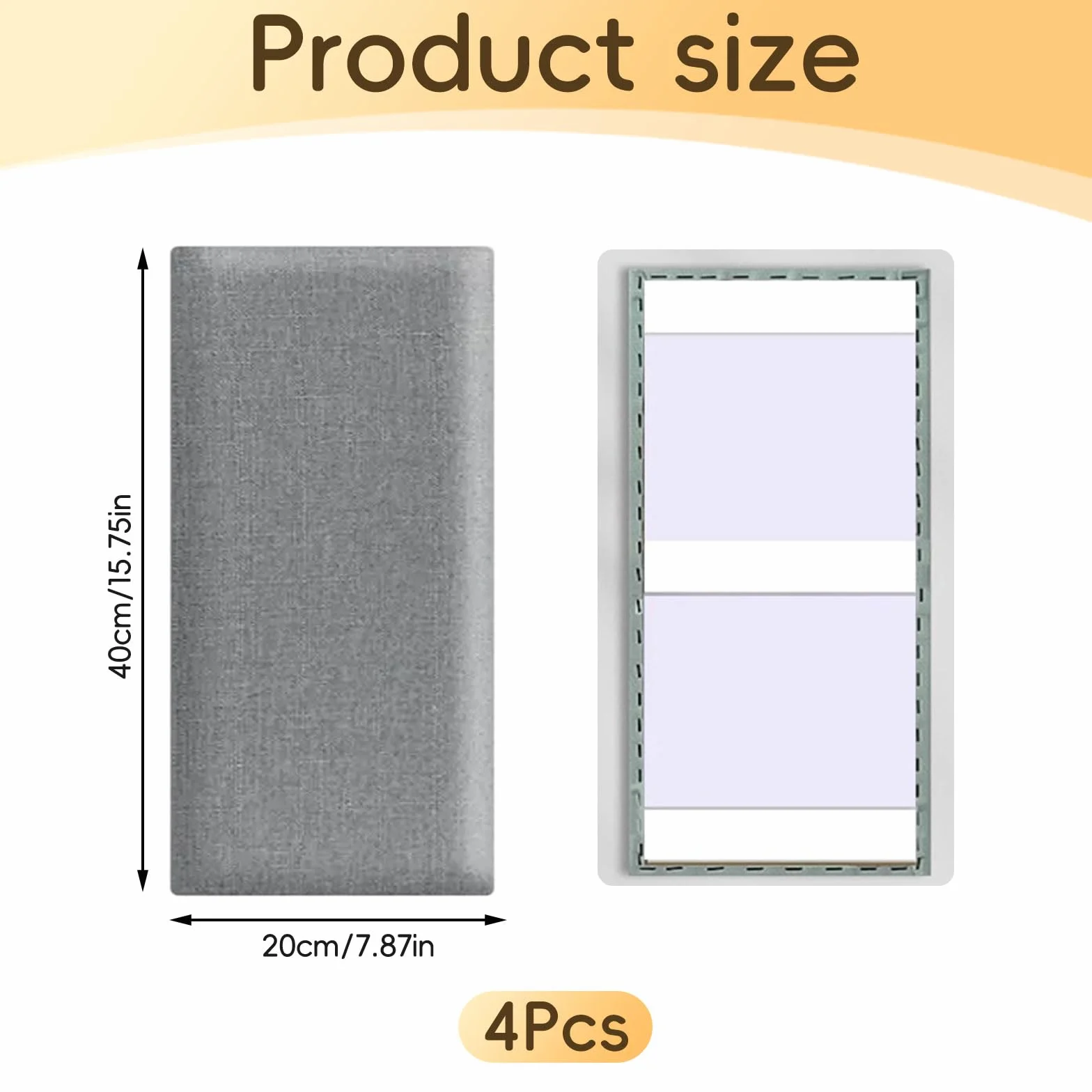 Pannelli da parete imbottiti, 4 pezzi 40x20cm pannelli imbottiti autoadesivi, cuscini da parete imbottitura da parete per testiera del letto, cameretta dei bambini, camera da letto e ufficio