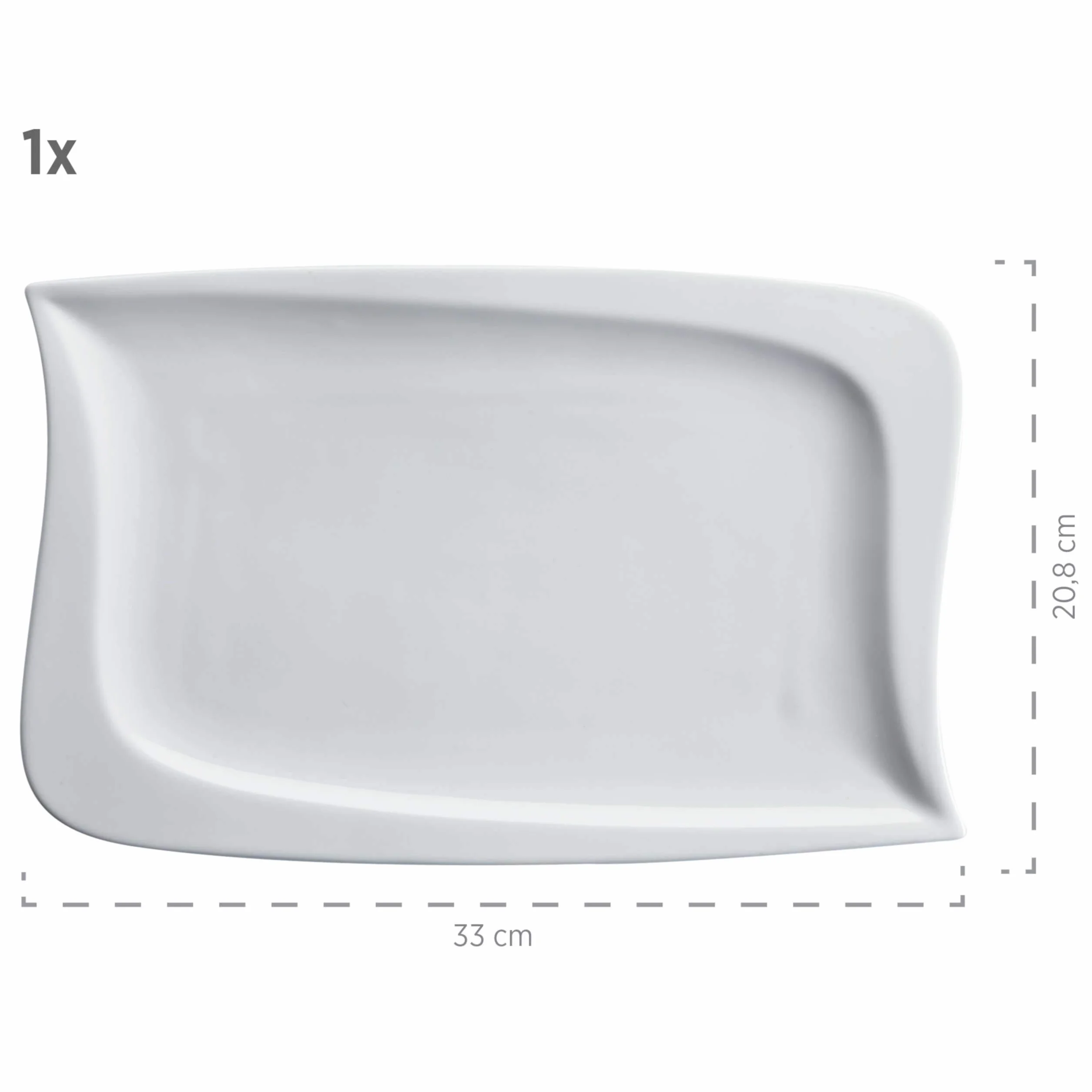Verso by Mäser, Serie La Musica, Piatti Rettangolari, in un Set da 2 Pezzi (23cm/33cm)