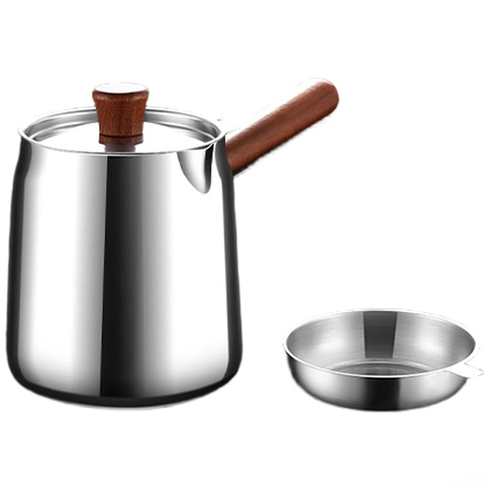 Friggitrice in acciaio inox, friggitrice da 1,5 l o 2,0 l con cestello a rete fine, prestazioni di lunga durata e resistente alla ruggine, per fornelli a gas o induzione (A-1)
