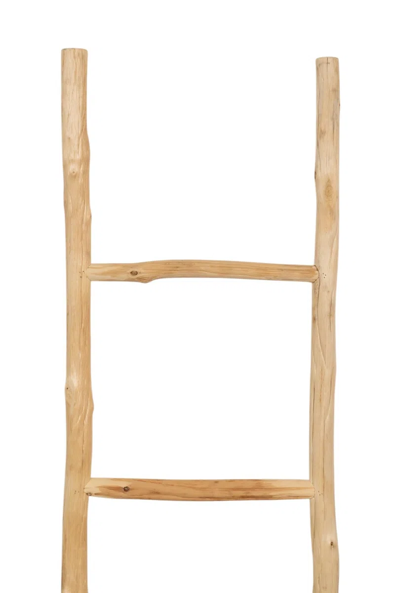 Biscottini Scaletta porta asciugamani bagno 150x3,5x37 - Scala Decorativa in Legno - Scala portasciugamani - Scaletta legno appendi asciugamani - Scaletta portasciugamani da parete Metallo, Bambu