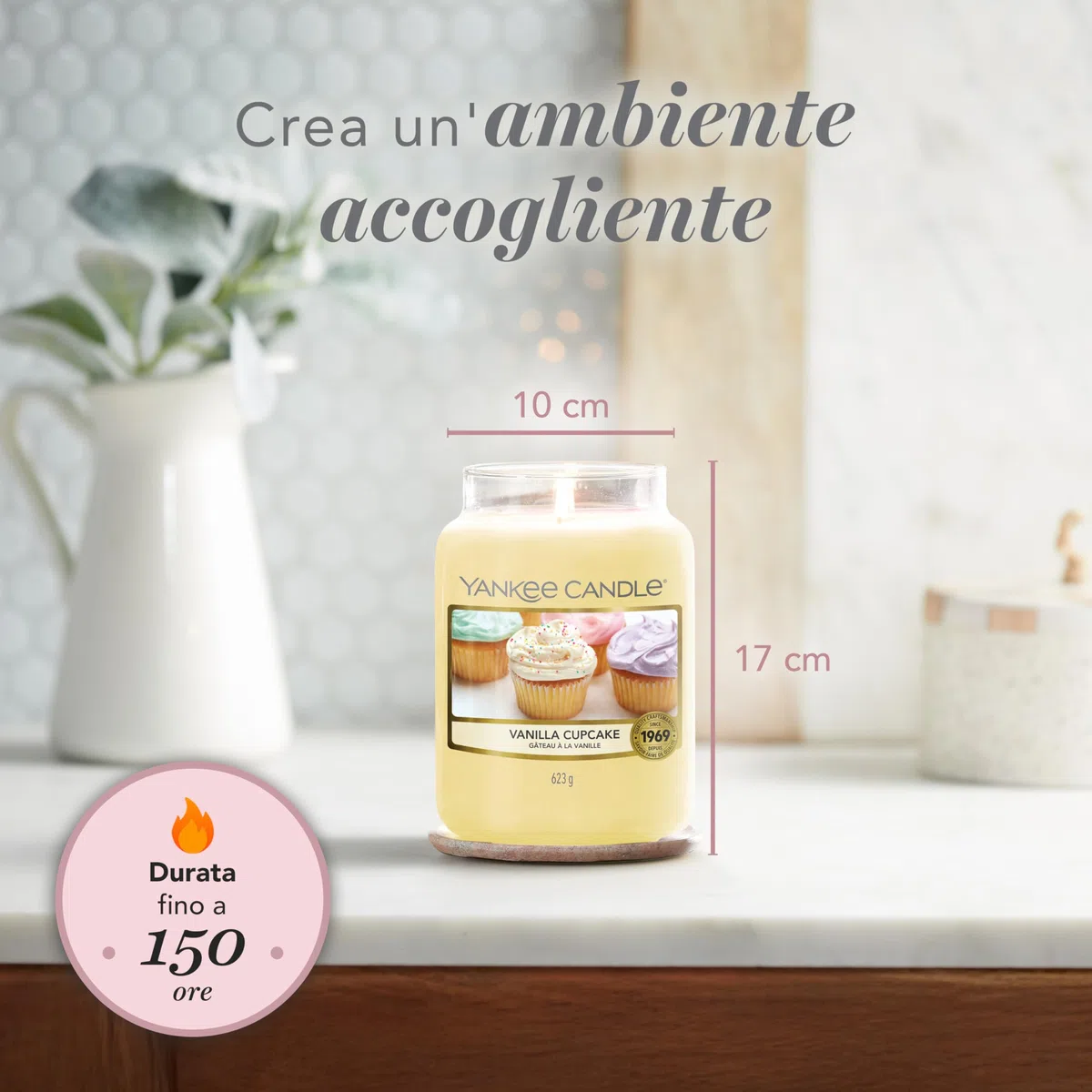 Yankee Candle Candela profumata in giara grande | Cupcake alla vaniglia | Durata Fino a 150 Ore | Regali per donne